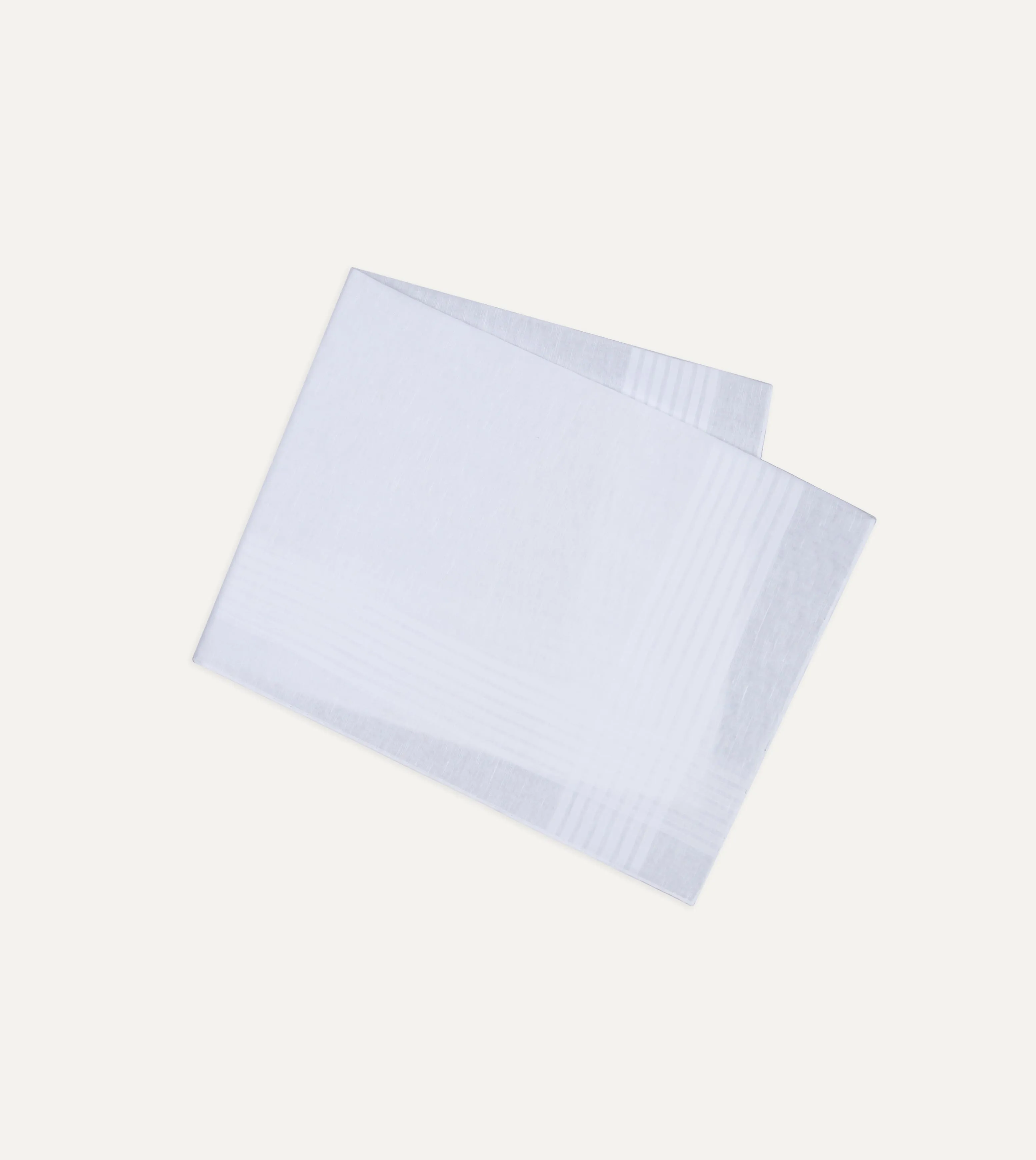 White Cotton-Linen Handkerchief sold by Drake's London product image thumbnail 3