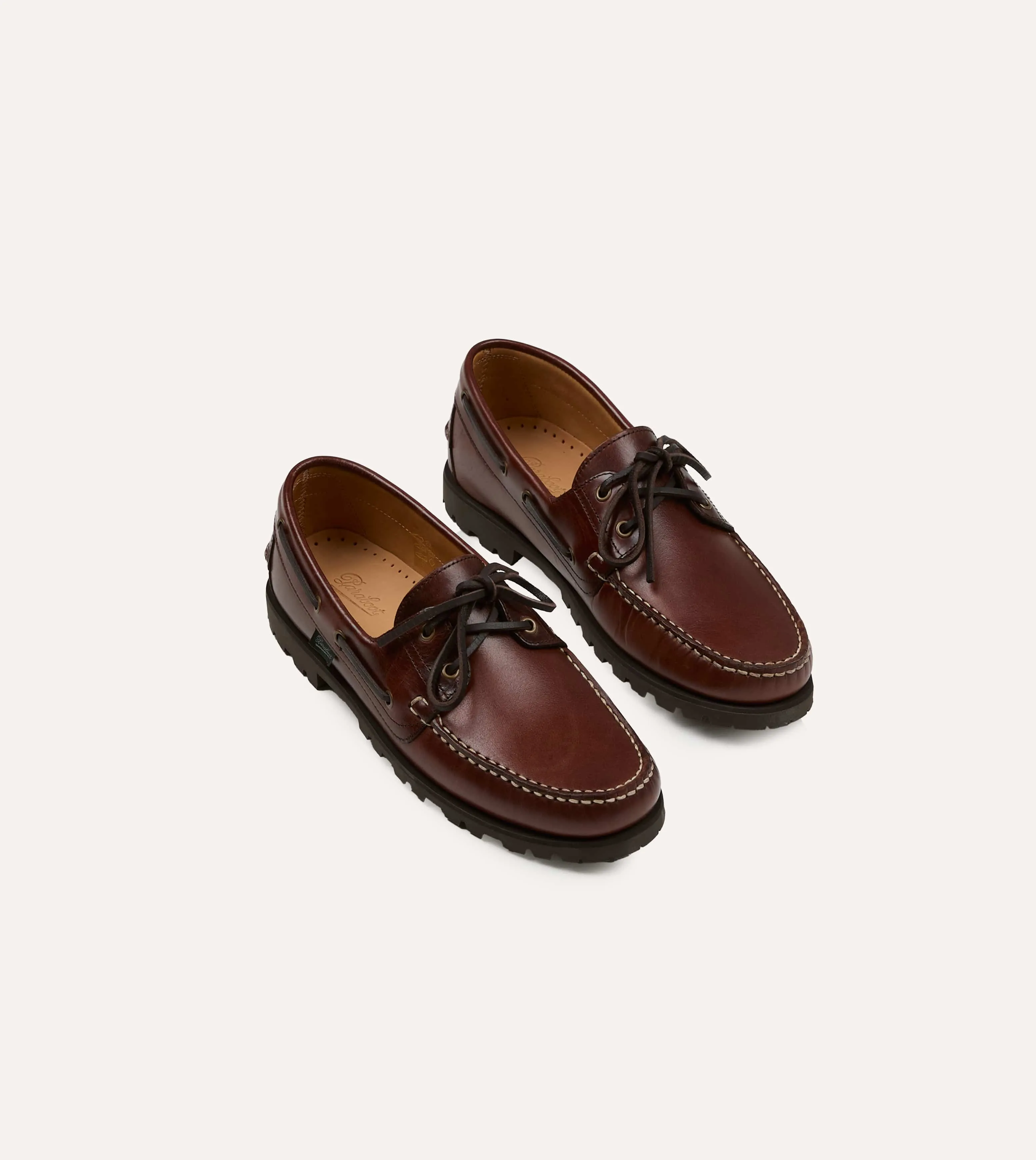 Paraboot Malo Lisse América Leather Boat Shoe sold by Drake's London