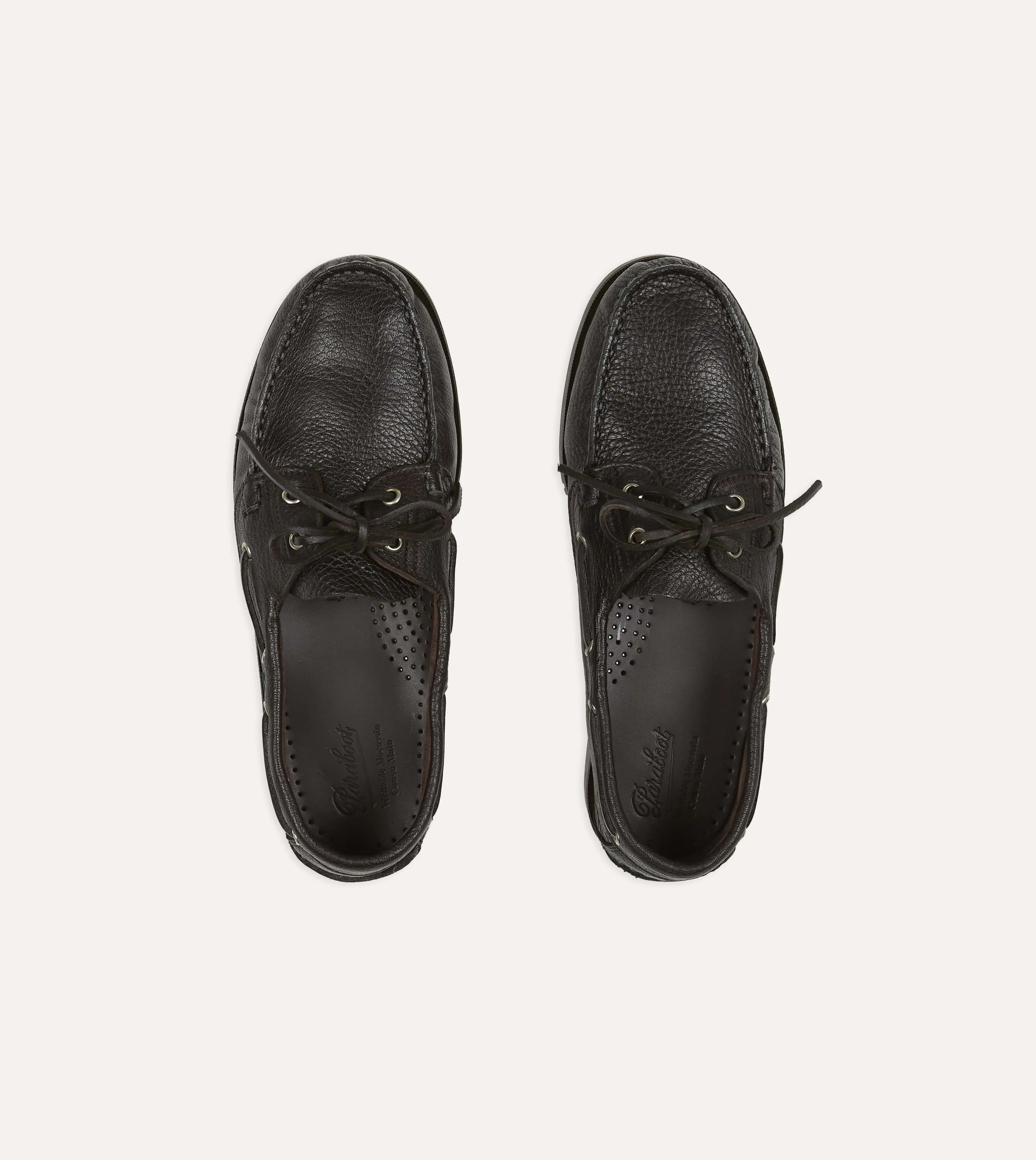 Paraboot Barth Brown Cerf Leather Boat Shoe sold by Drake's London product image thumbnail 4
