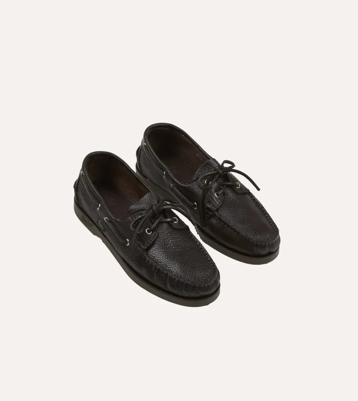 Paraboot Barth Brown Cerf Leather Boat Shoe made by Drake's London