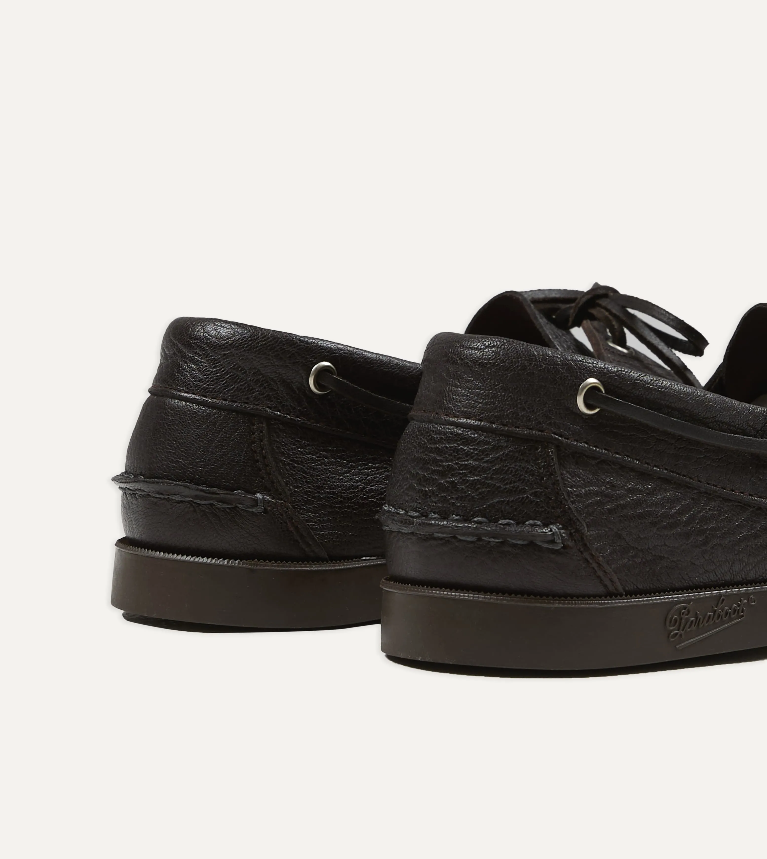 Paraboot Barth Brown Cerf Leather Boat Shoe sold by Drake's London product image thumbnail 5