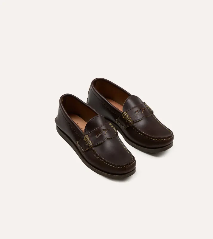 Yuketen Brown Loafer with Camp Sole made by Drake's London