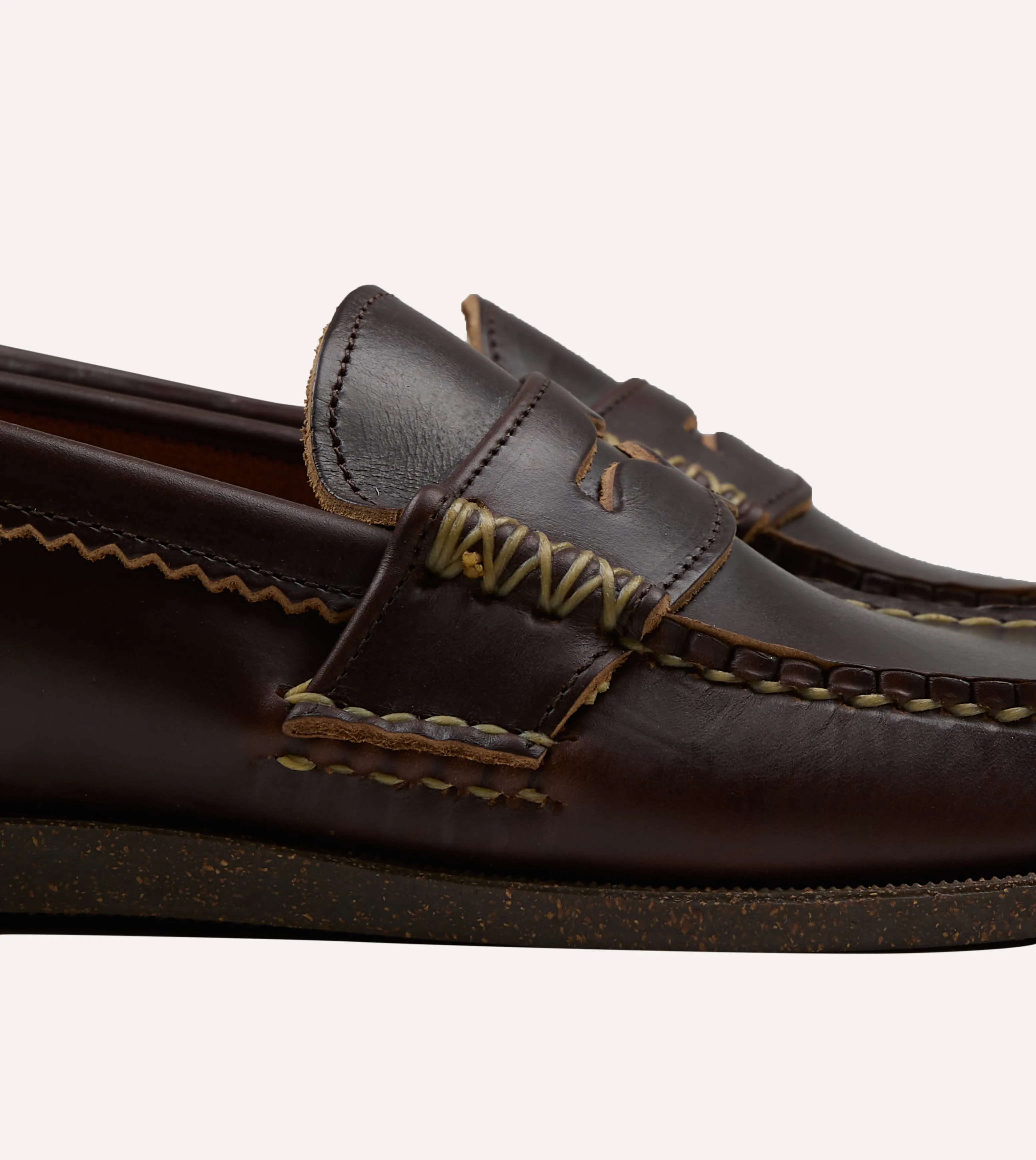 Yuketen Brown Loafer with Camp Sole sold by Drake's London product image thumbnail 3