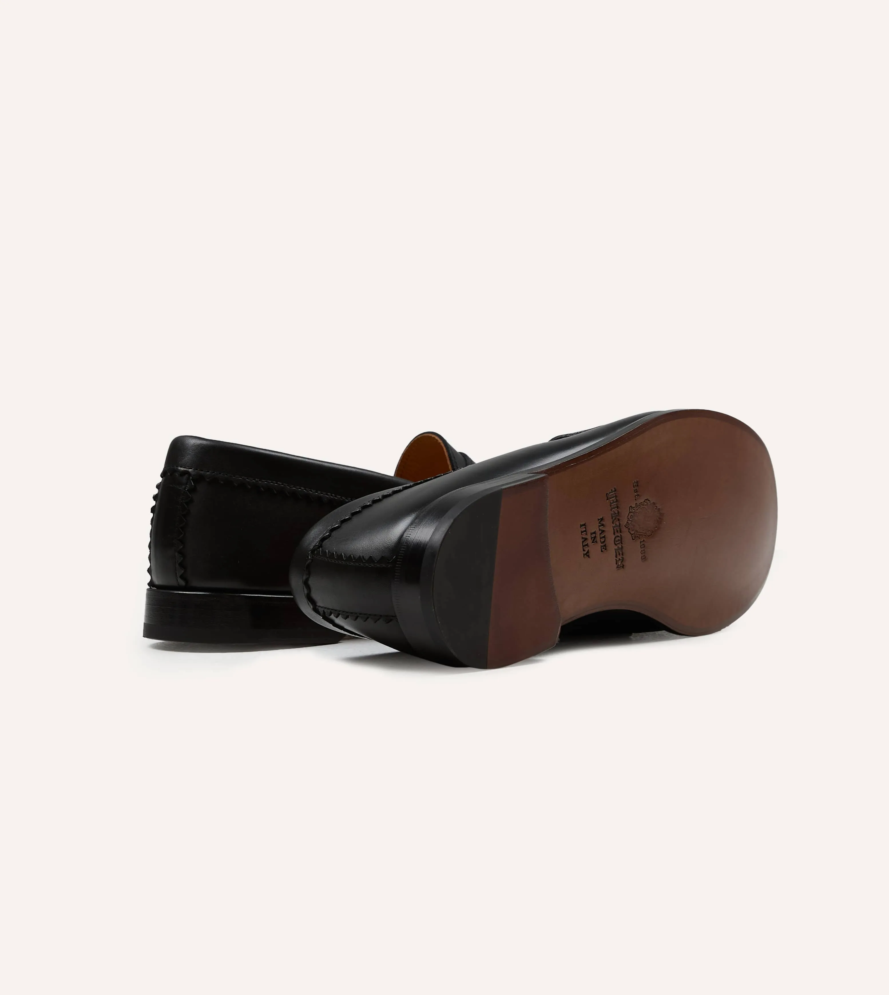 Yuketen Black Leather Rob's Loafer sold by Drake's London product image thumbnail 2