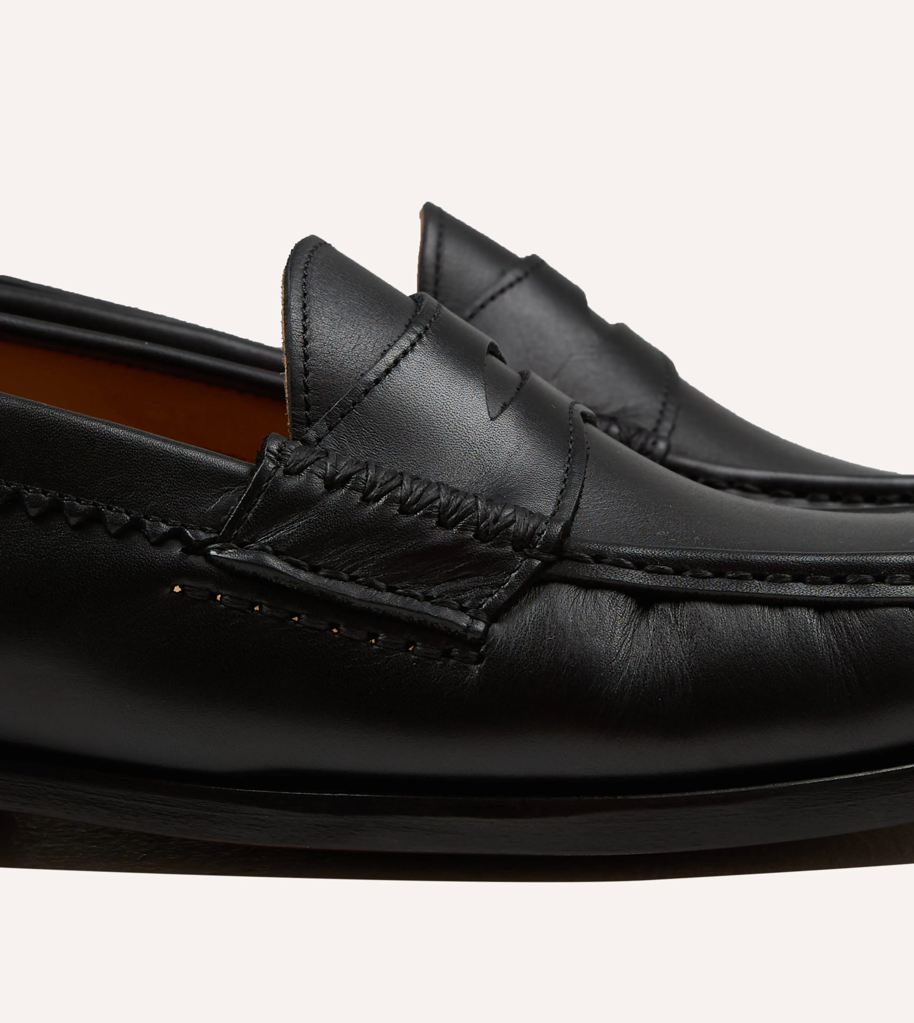 Yuketen Black Leather Rob's Loafer sold by Drake's London product image thumbnail 3
