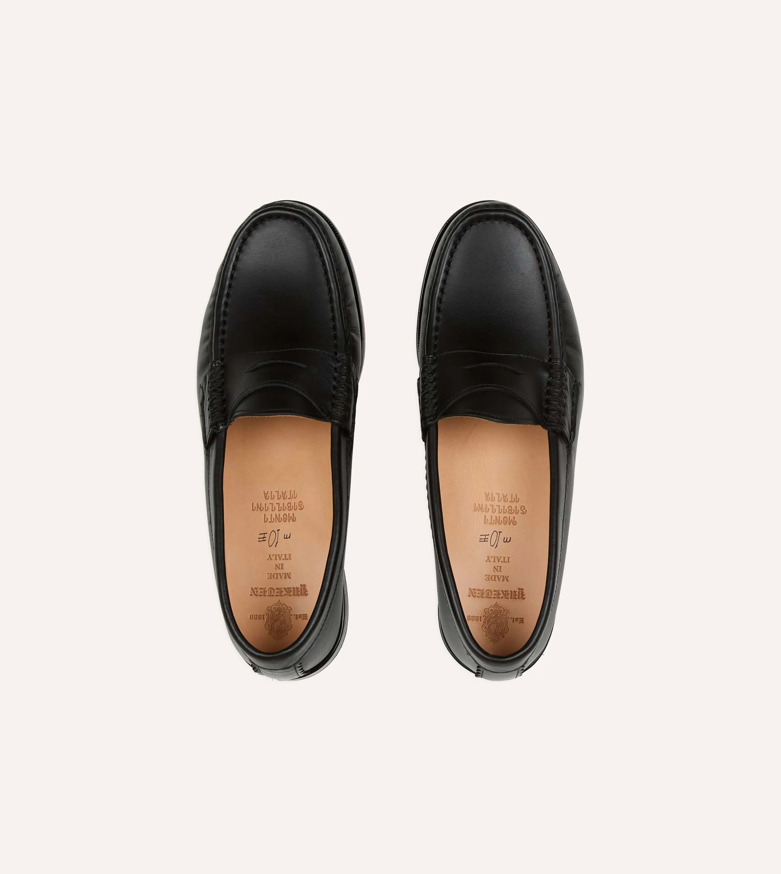 Yuketen Black Leather Rob's Loafer sold by Drake's London product image thumbnail 4