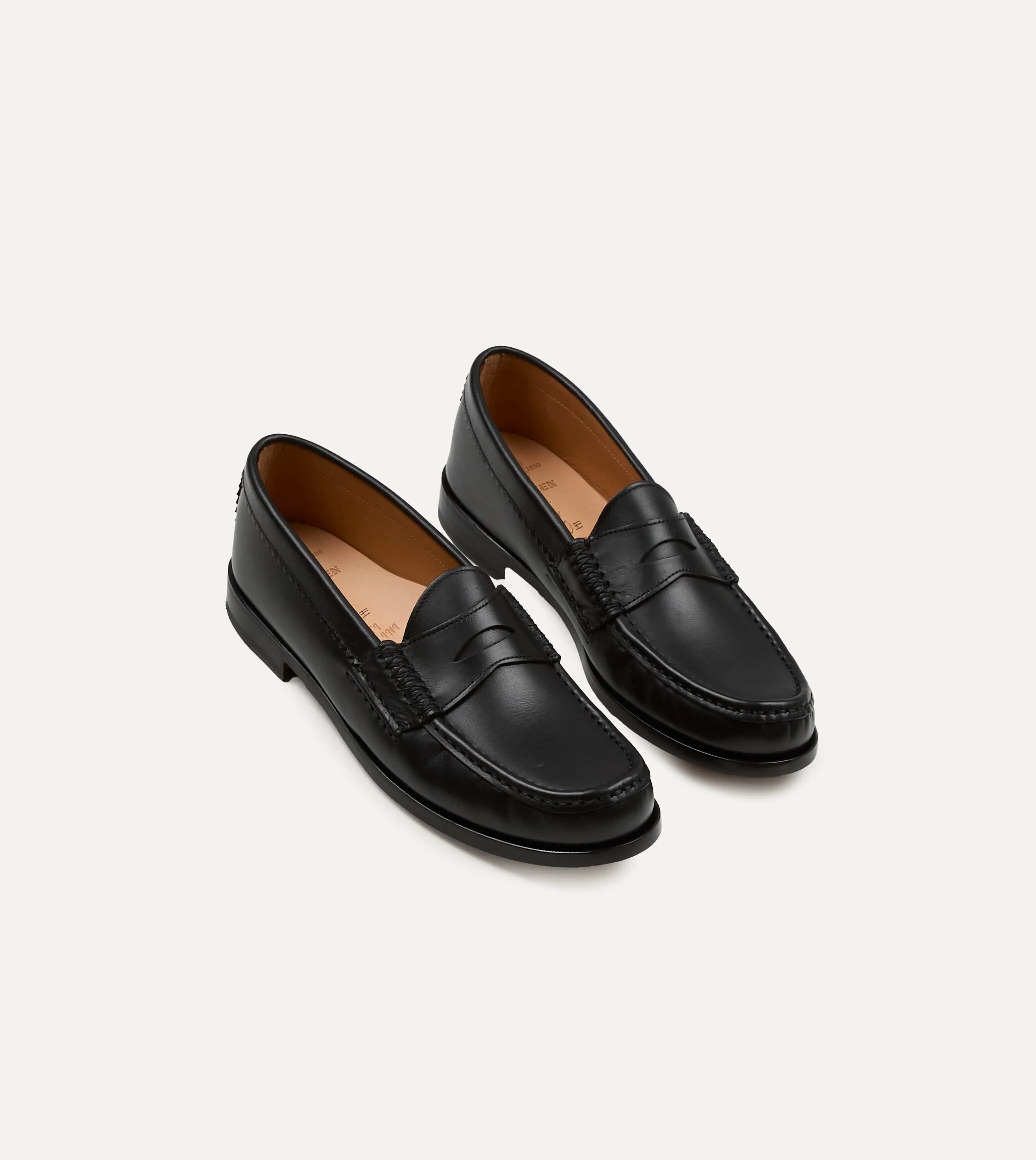 Yuketen Black Leather Rob's Loafer sold by Drake's London