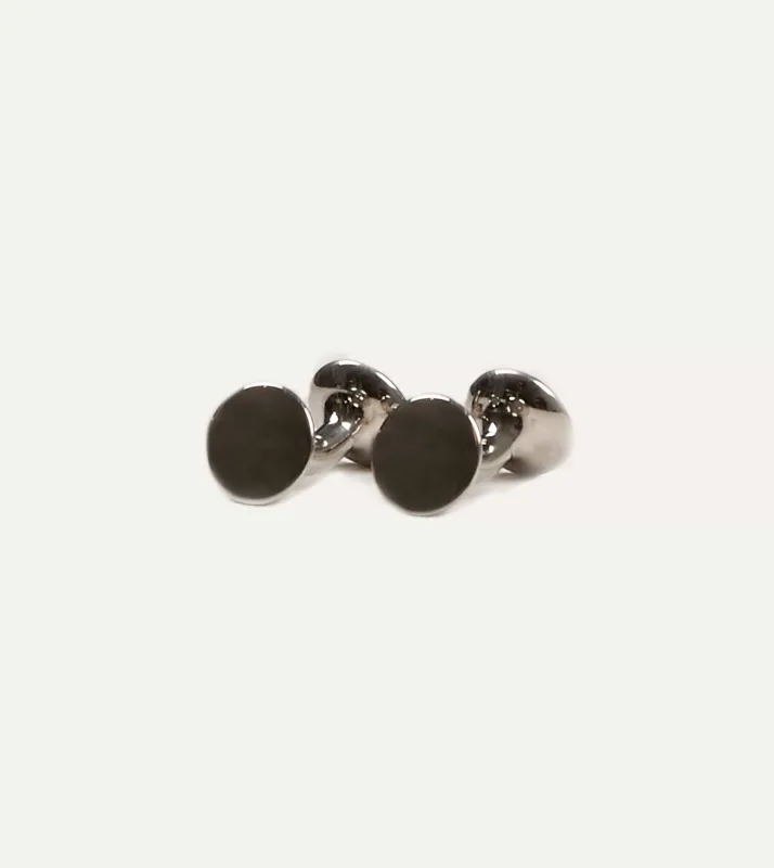 Codis Maya Rhodium Bow Cufflinks made by Drake's London