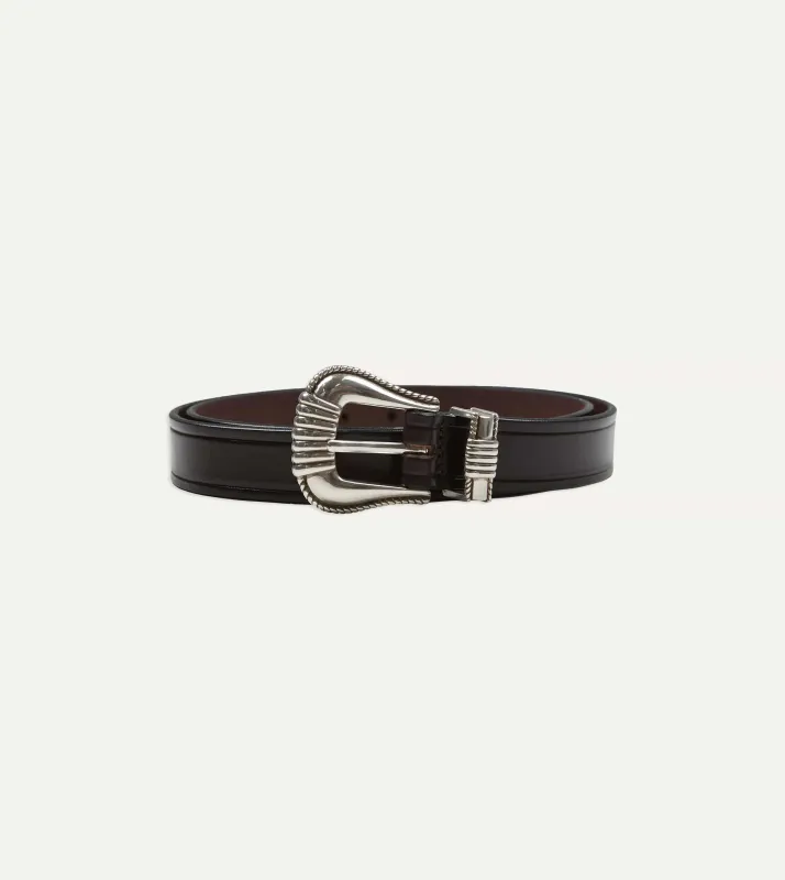 Monitaly Extended 1" Havana Leather Belt made by Drake's London