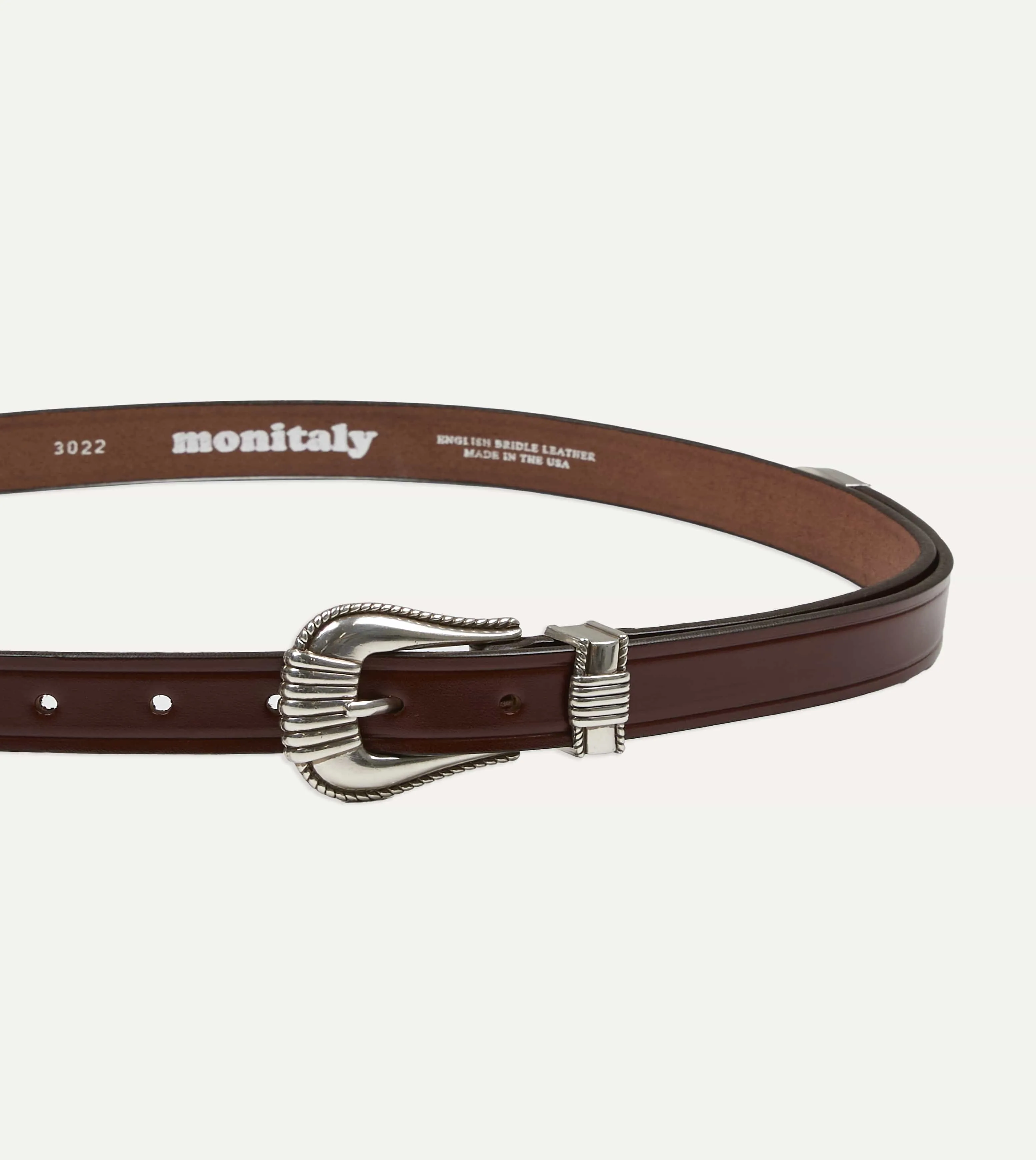 Monitaly Extended 1" Oakbark Leather Belt sold by Drake's London product image thumbnail 3