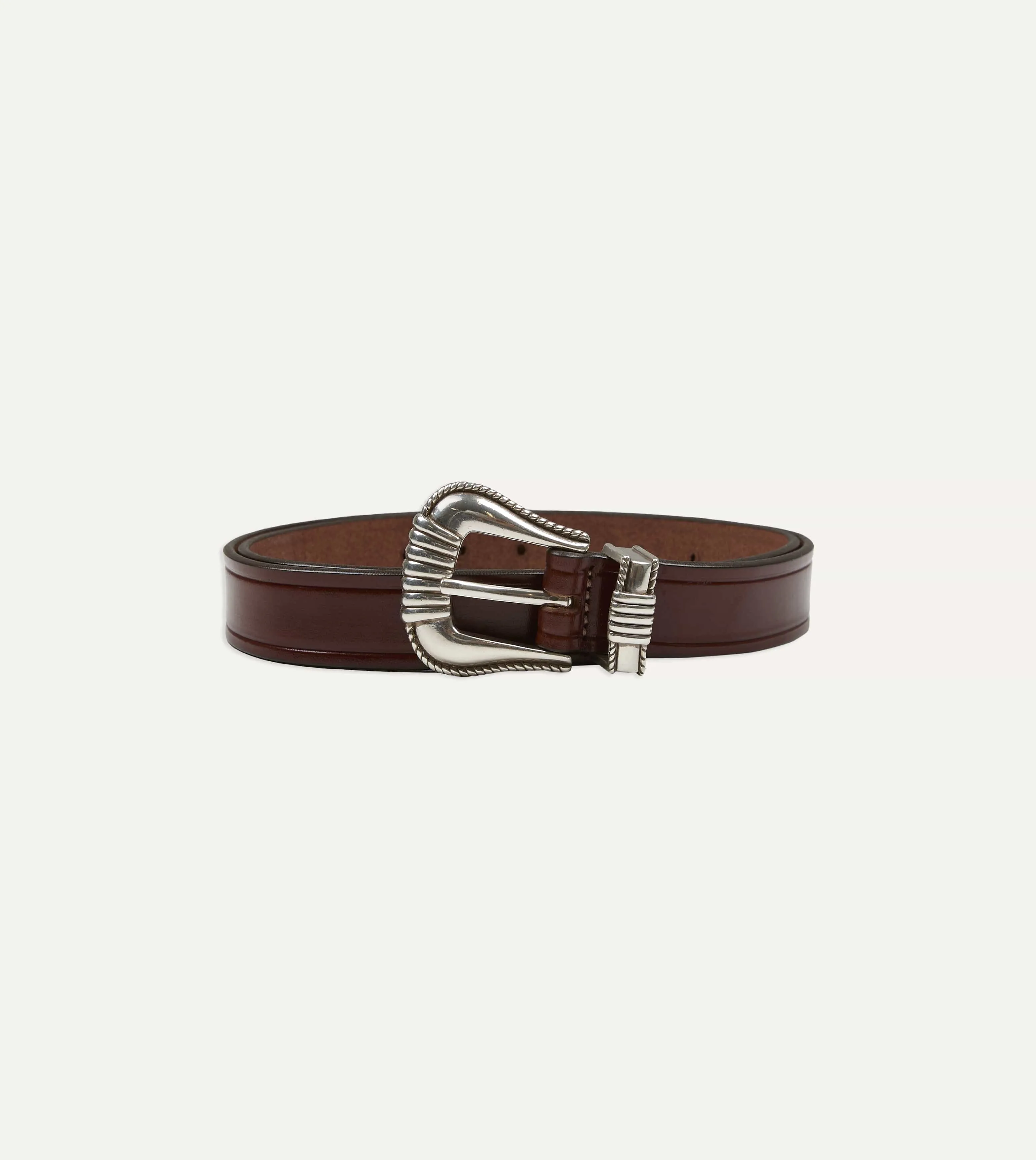 Monitaly Extended 1" Oakbark Leather Belt sold by Drake's London