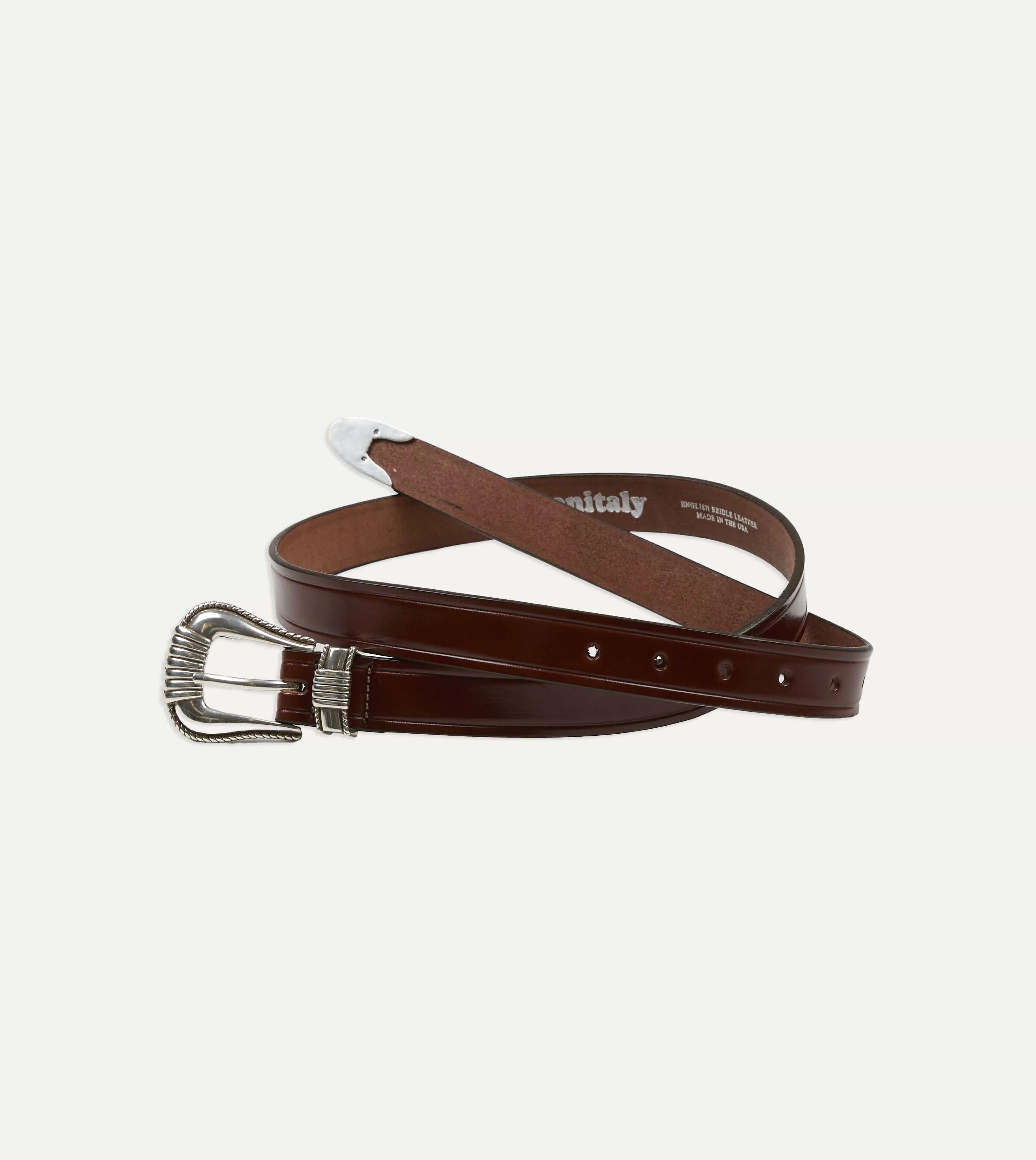 Monitaly Extended 1" Oakbark Leather Belt sold by Drake's London product image thumbnail 5