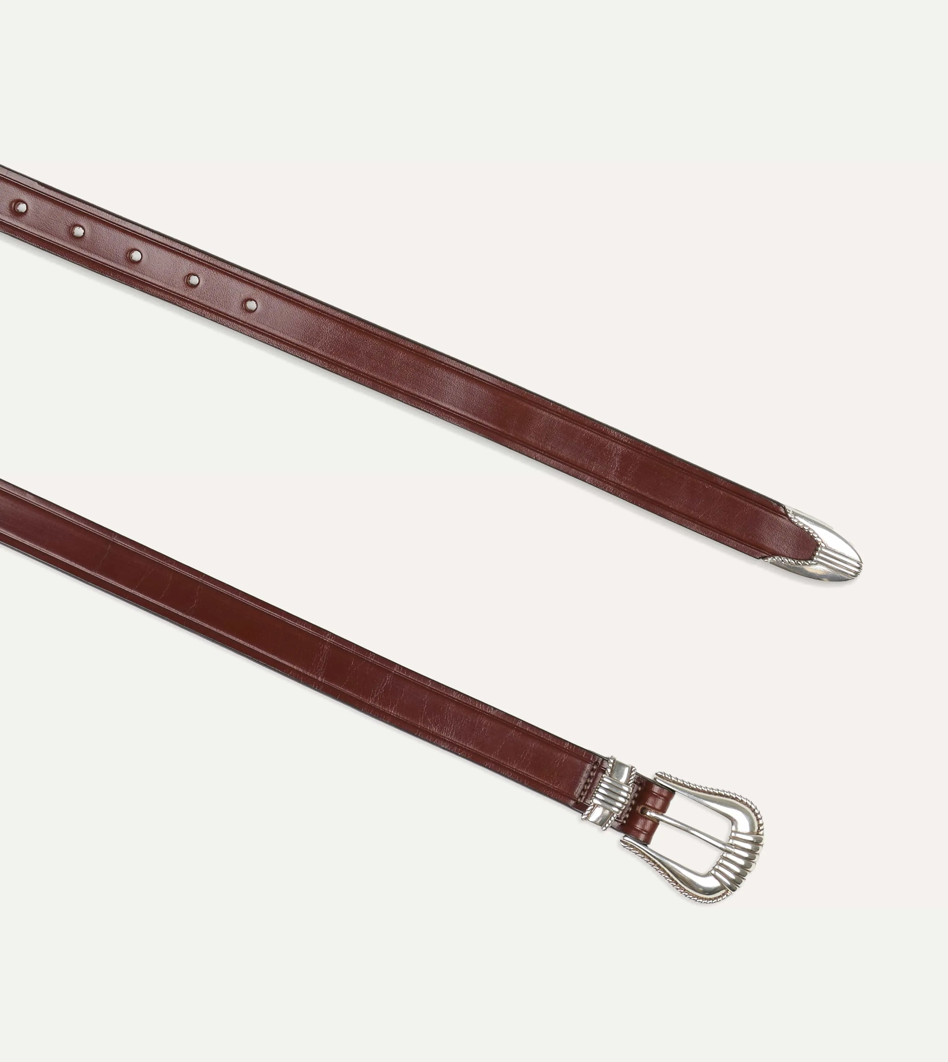 Monitaly Extended 1" Oakbark Leather Belt sold by Drake's London product image thumbnail 2