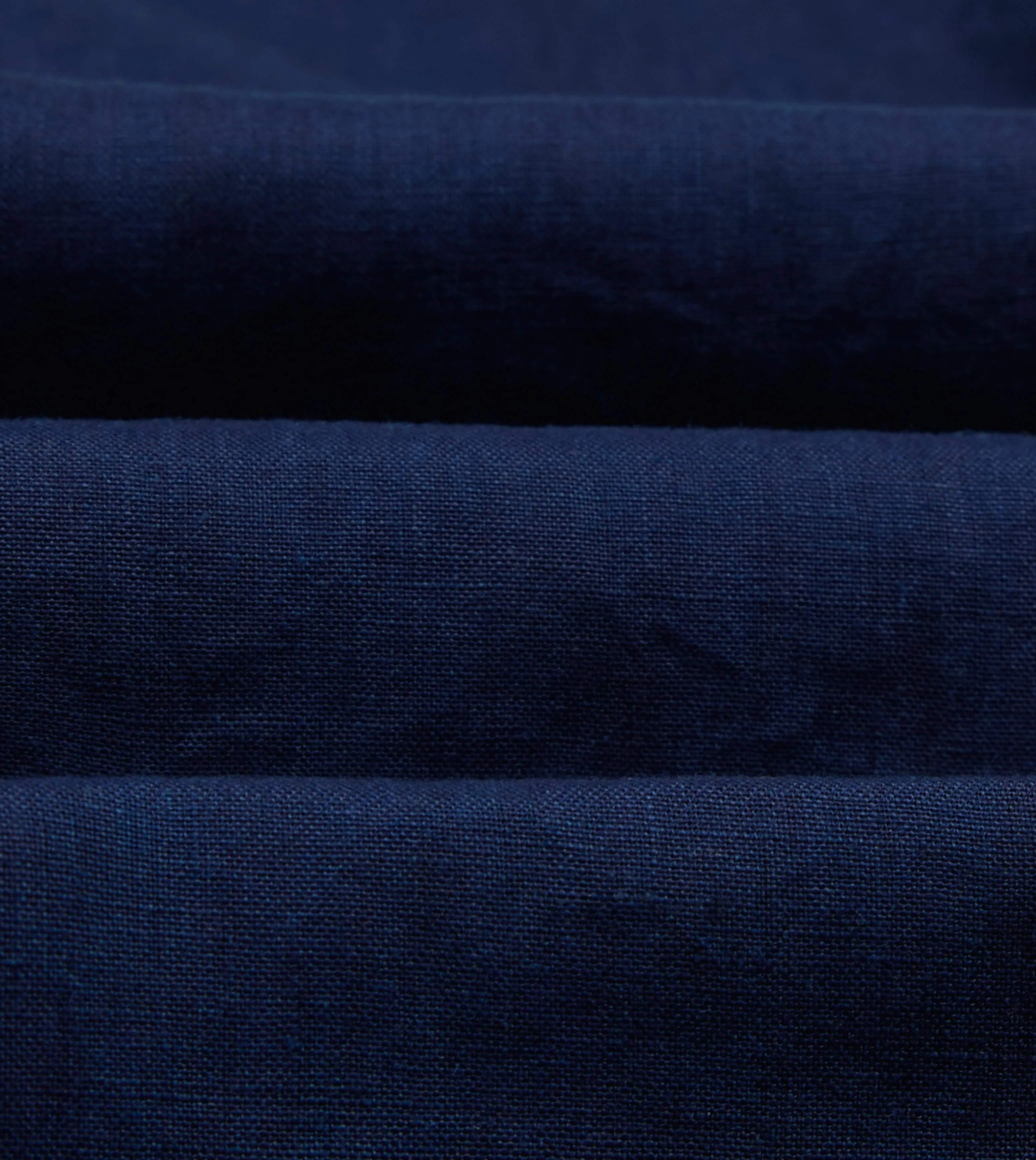 Indigo Linen Two-Pocket Long Point Collar Work Shirt sold by Drake's London product image thumbnail 2
