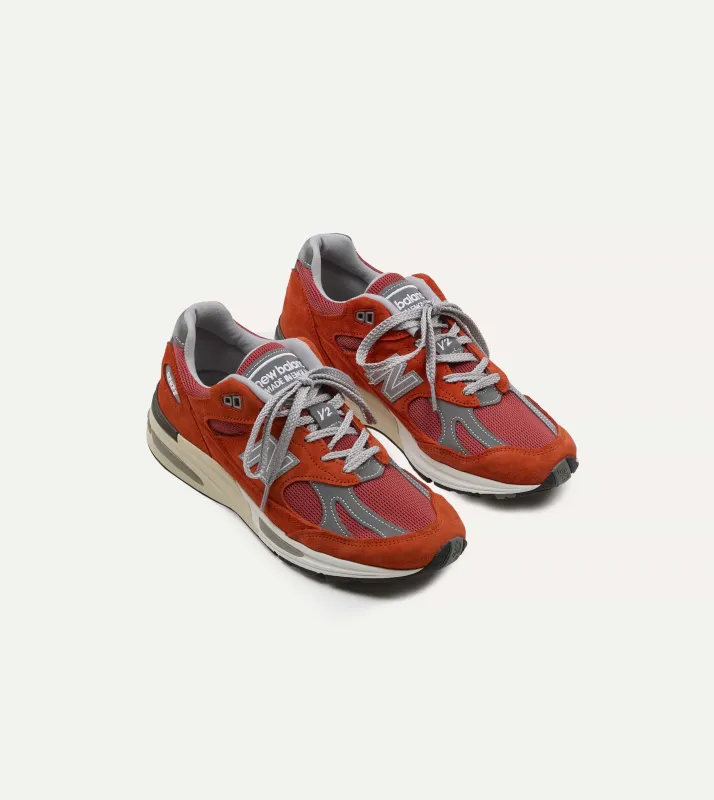 New Balance 'Vibrant Chroma' Fire Whirl Made in UK 991v2 Trainers made by Drake's London