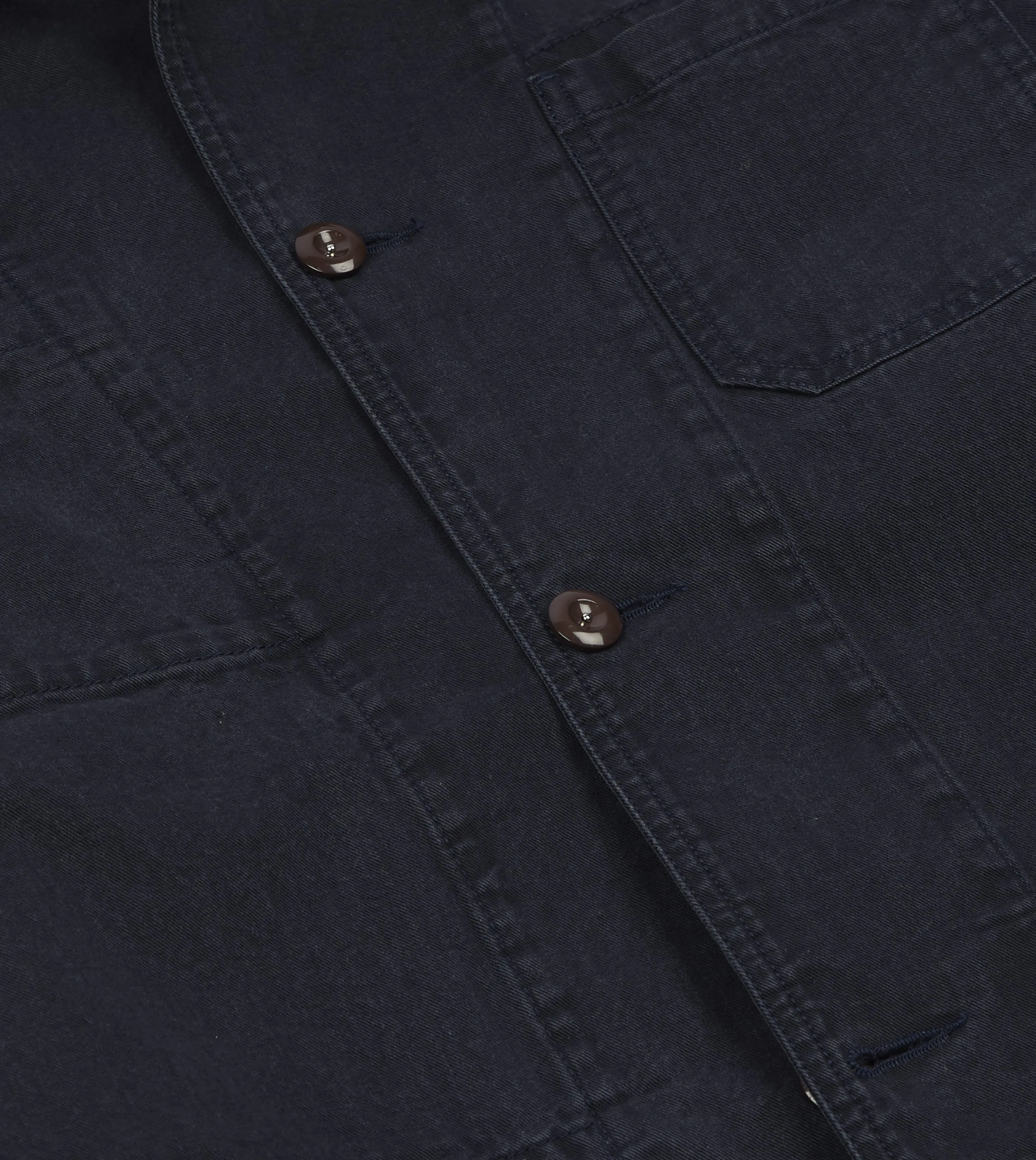 Navy Twill Mitred Chore Jacket sold by Drake's London product image thumbnail 5