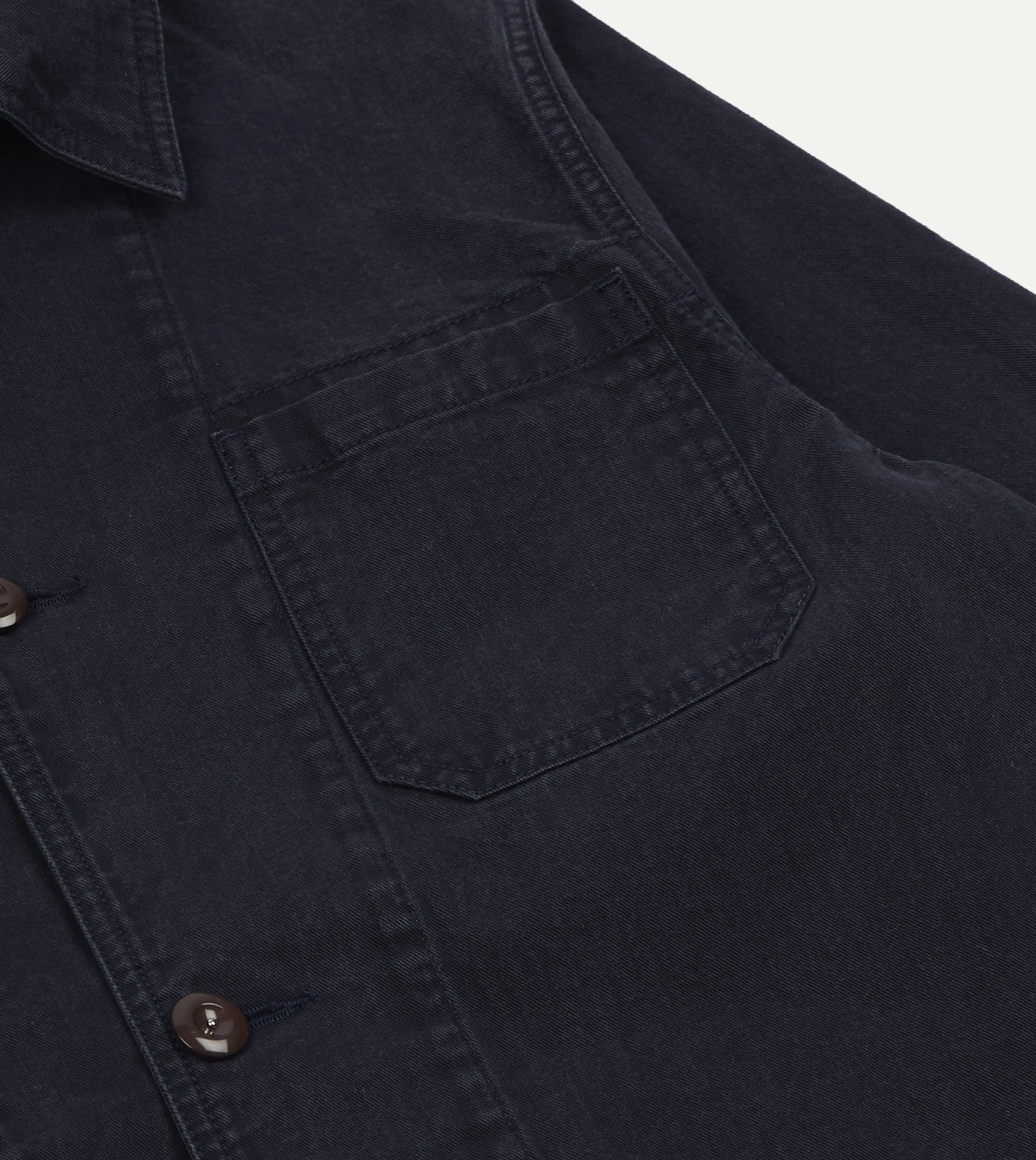 Navy Twill Mitred Chore Jacket sold by Drake's London product image thumbnail 4