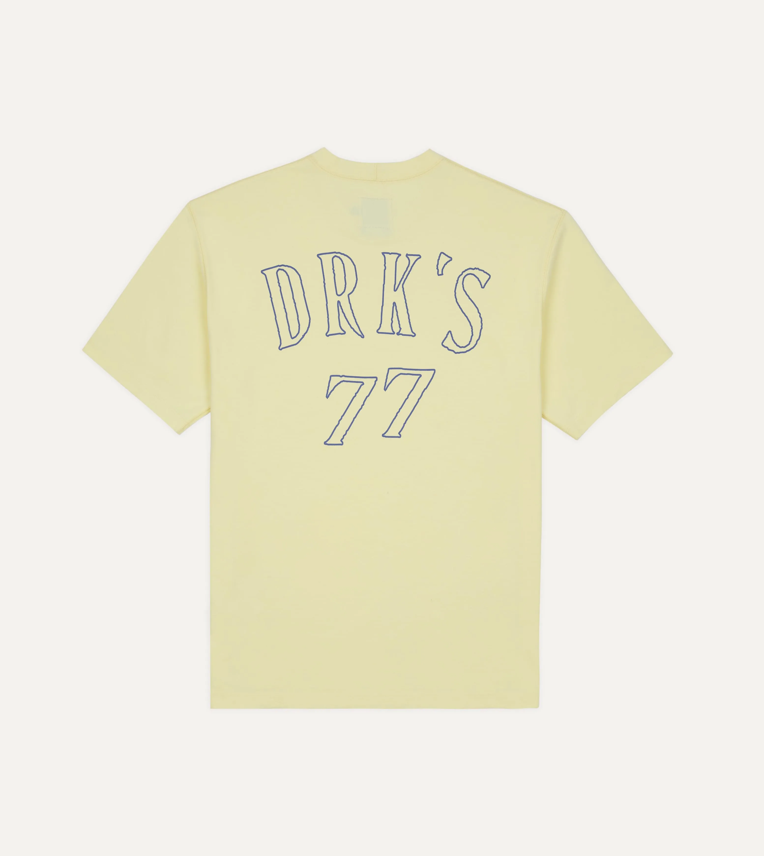 Yellow '77' Print Short-Sleeve Hiking T-Shirt sold by Drake's London product image thumbnail 2