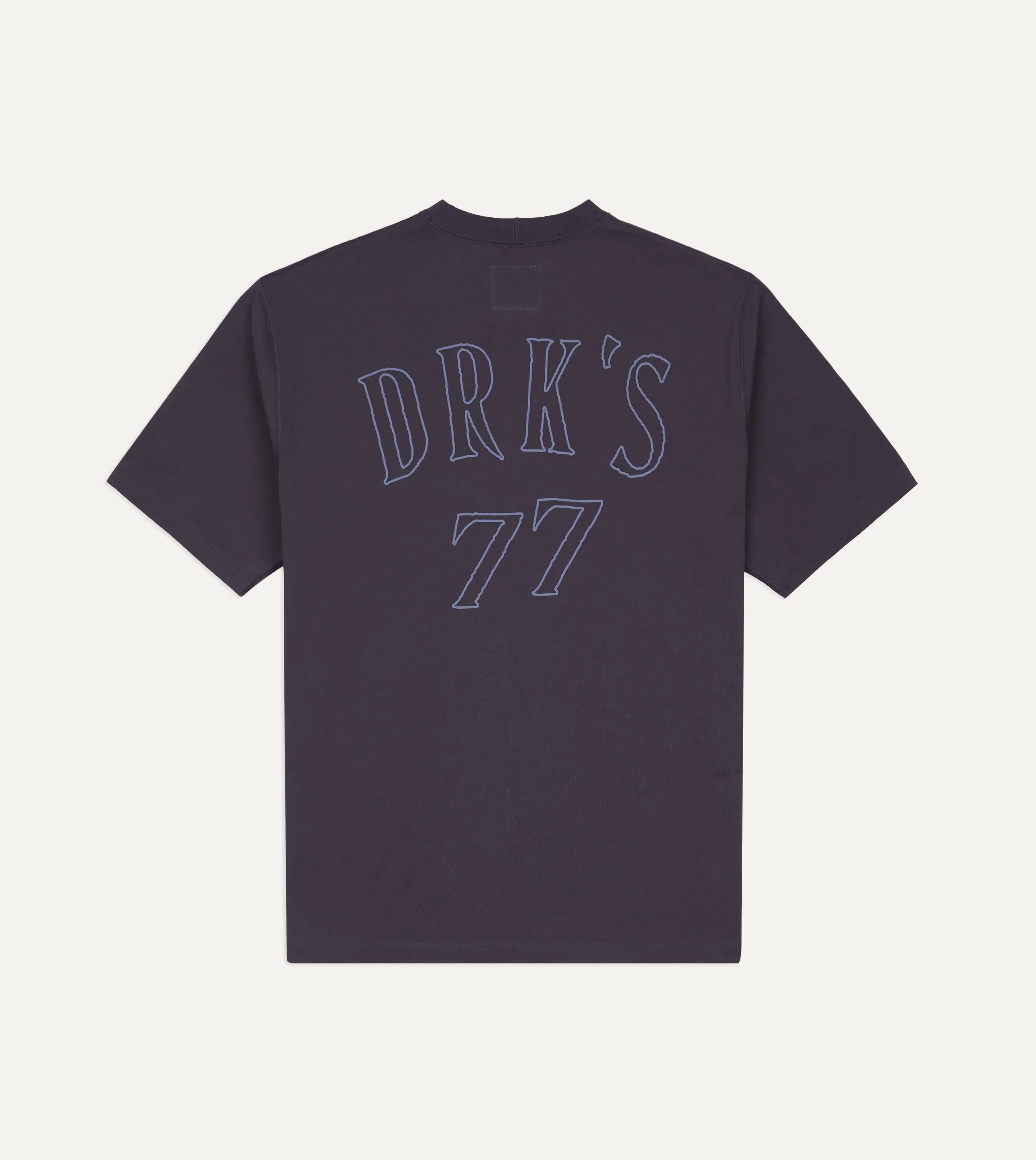 Purple '77' Print Short-Sleeve Hiking T-Shirt sold by Drake's London product image thumbnail 3
