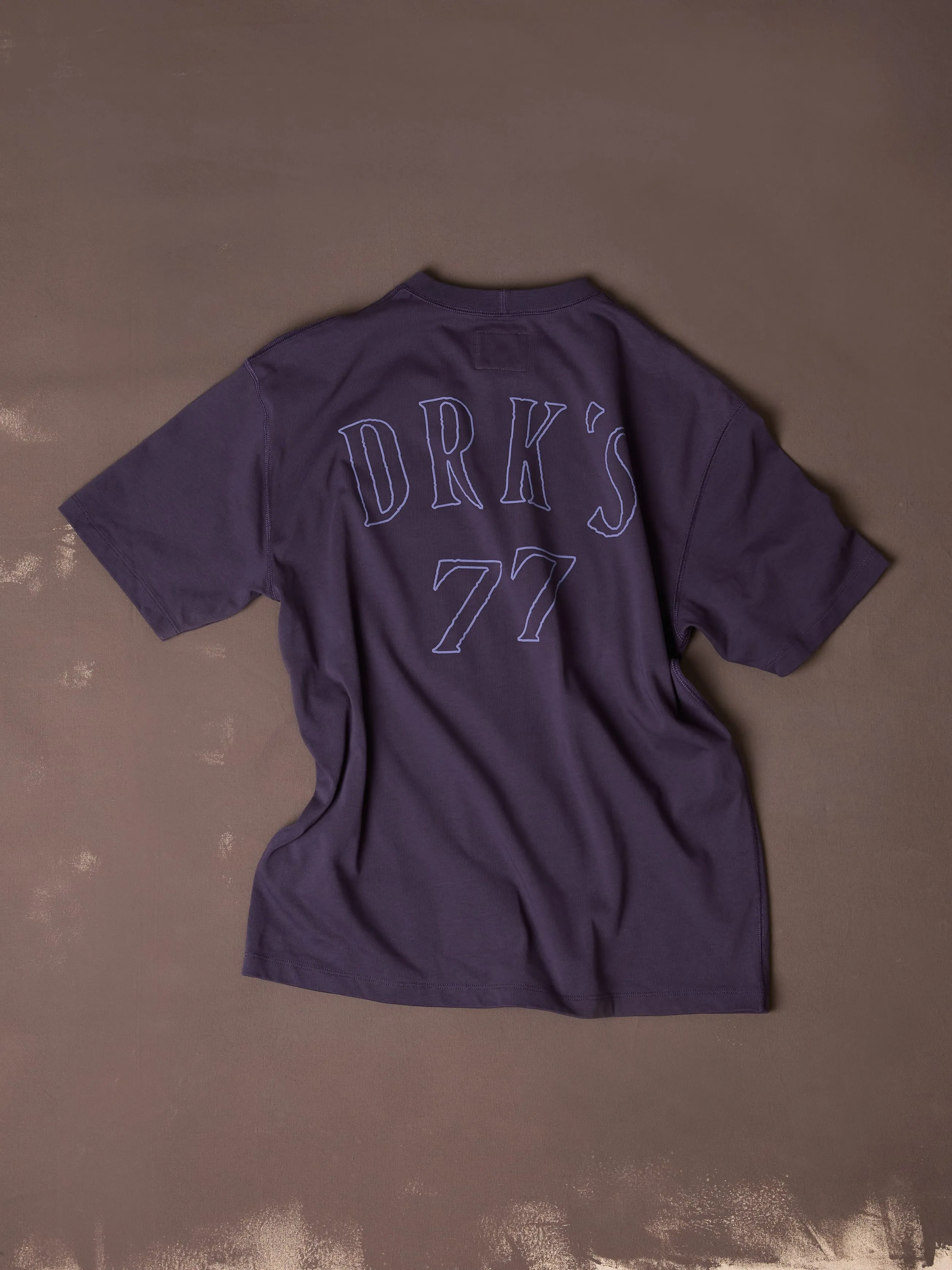 Purple '77' Print Short-Sleeve Hiking T-Shirt sold by Drake's London product image thumbnail 2