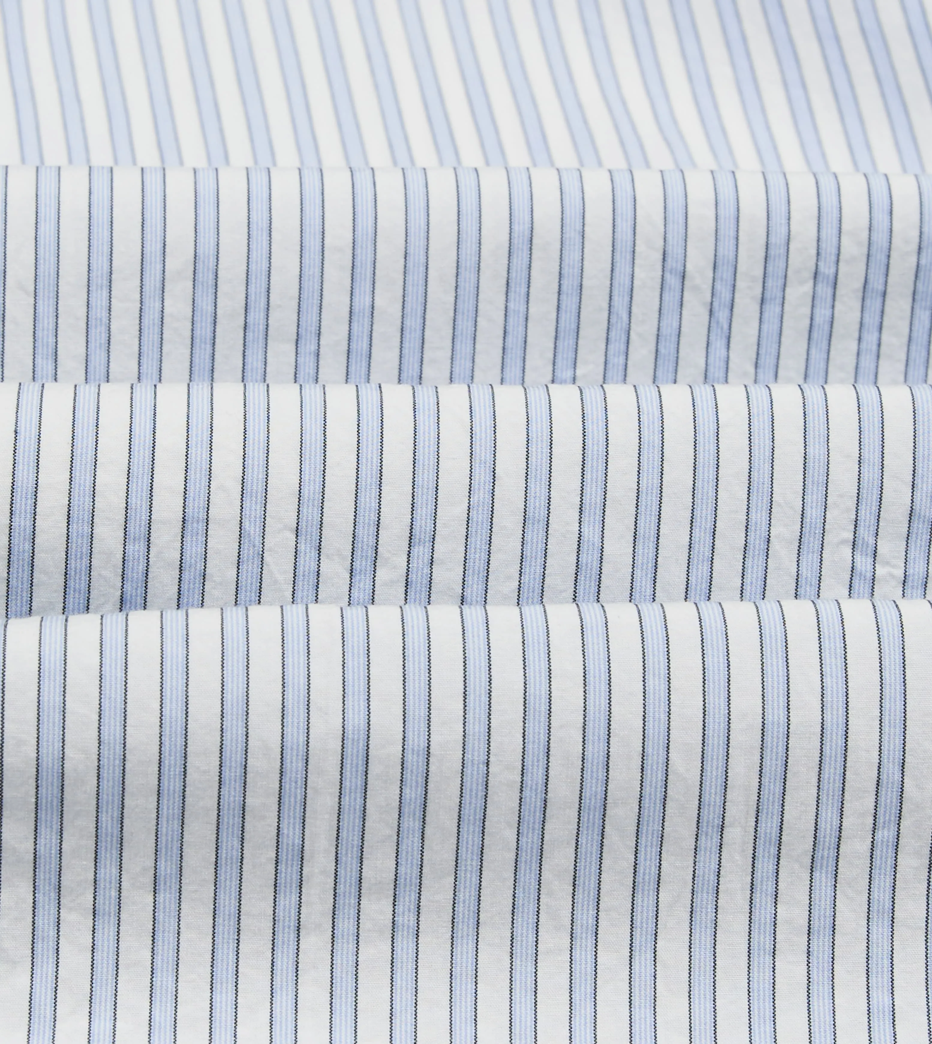 Blue and White Stripe Cotton Long Point Collar Shirt sold by Drake's London product image thumbnail 2