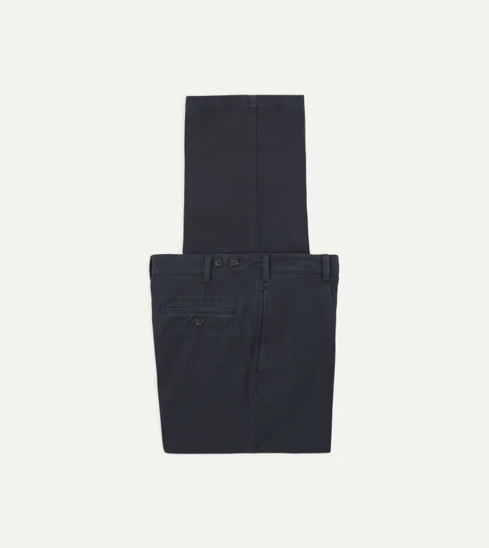 Dark Navy Heavy Cotton Twill Games Trousers made by Drake's London
