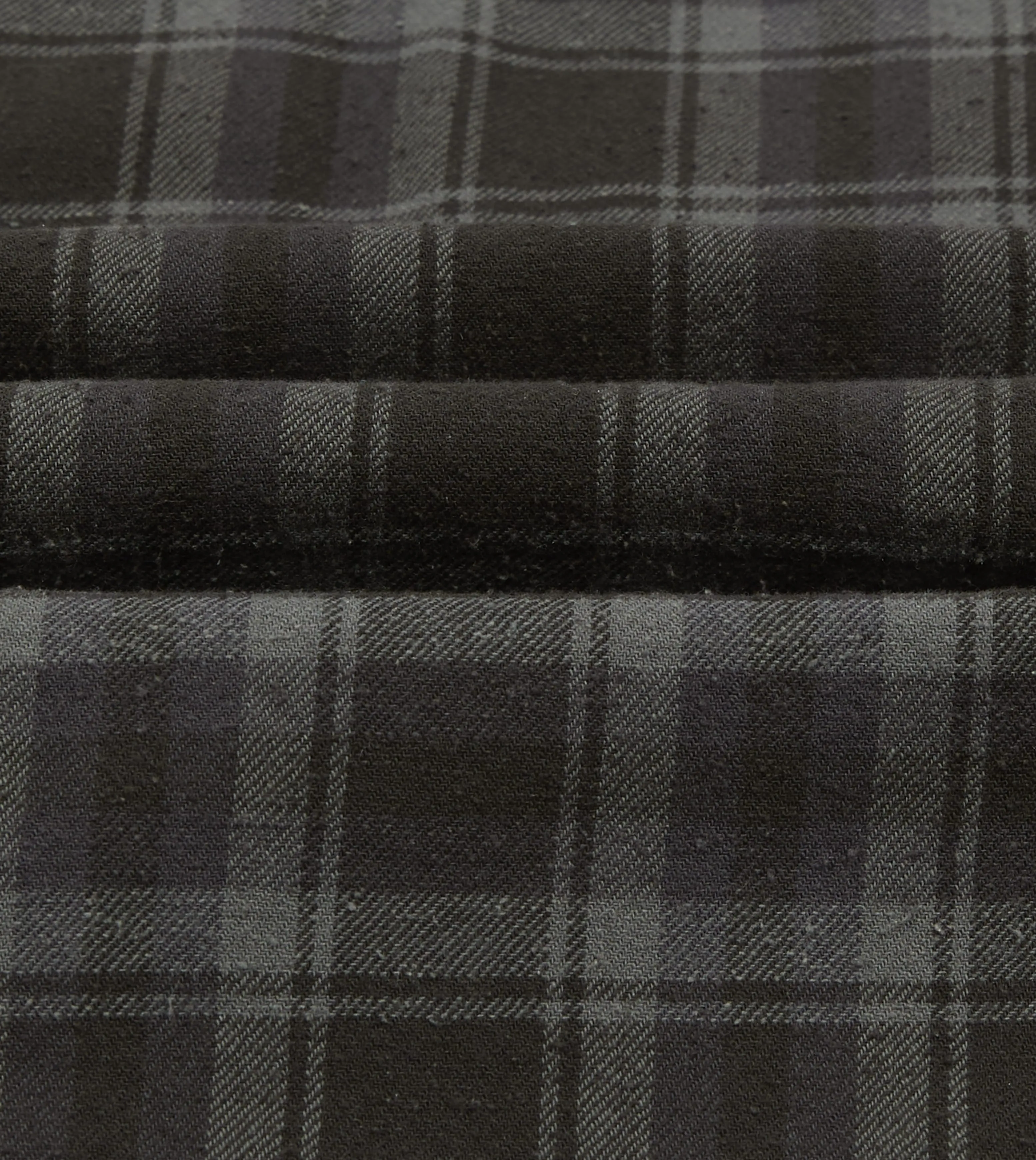 Grey Check Cotton-Silk Two-Pocket Long Point Collar Work Shirt sold by Drake's London product image thumbnail 5