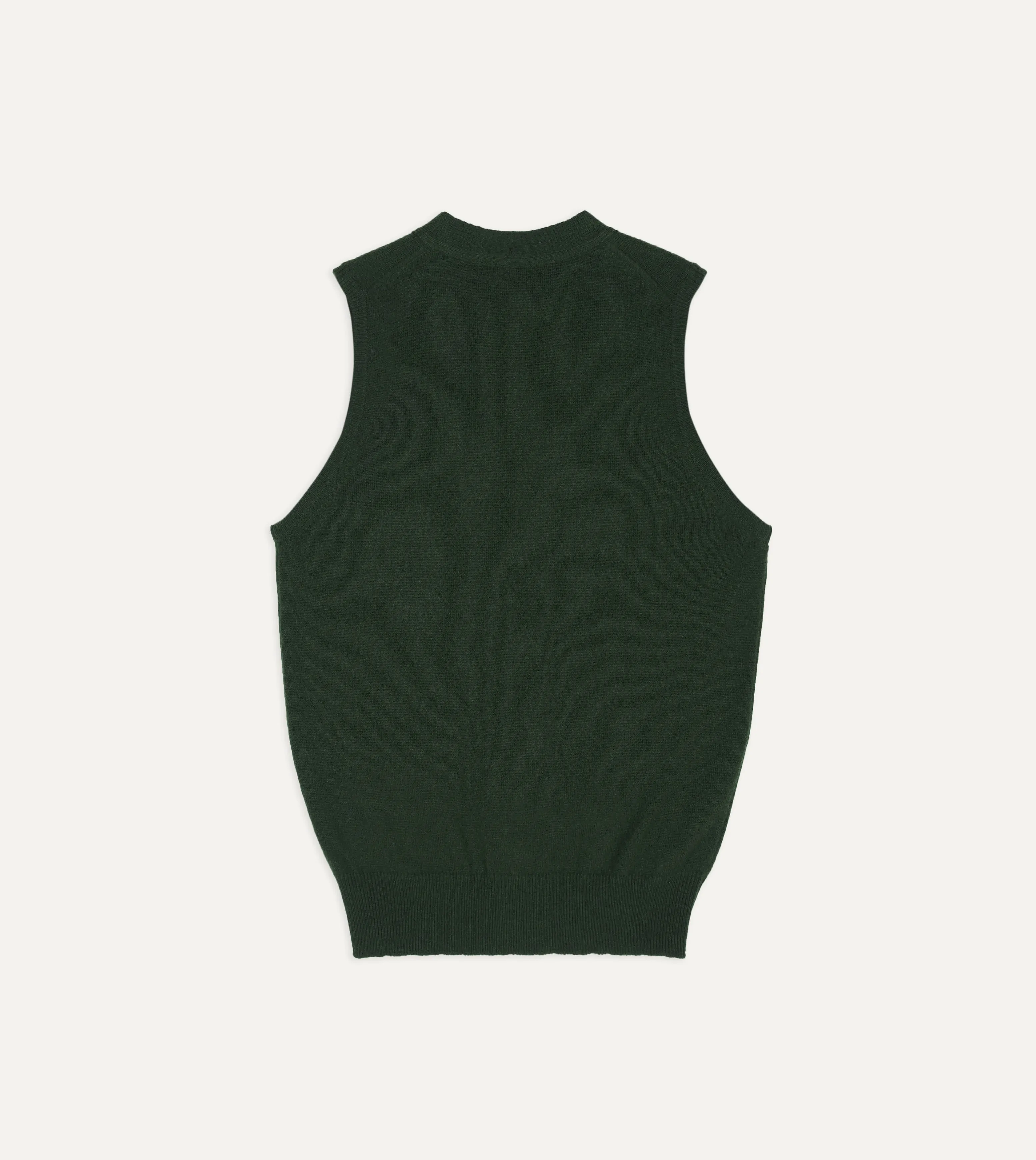 Dark Green Lambswool Sleeveless Cardigan sold by Drake's London product image thumbnail 5