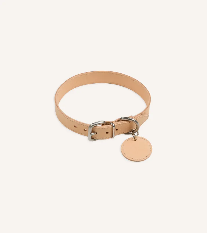 Il Bisonte Natural Leather Dog Collar made by Drake's London
