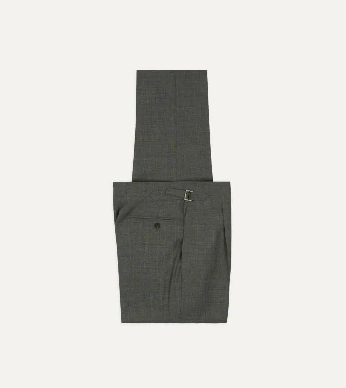 Light Grey Fresco Lite® Single Pleat Trouser made by Drake's London