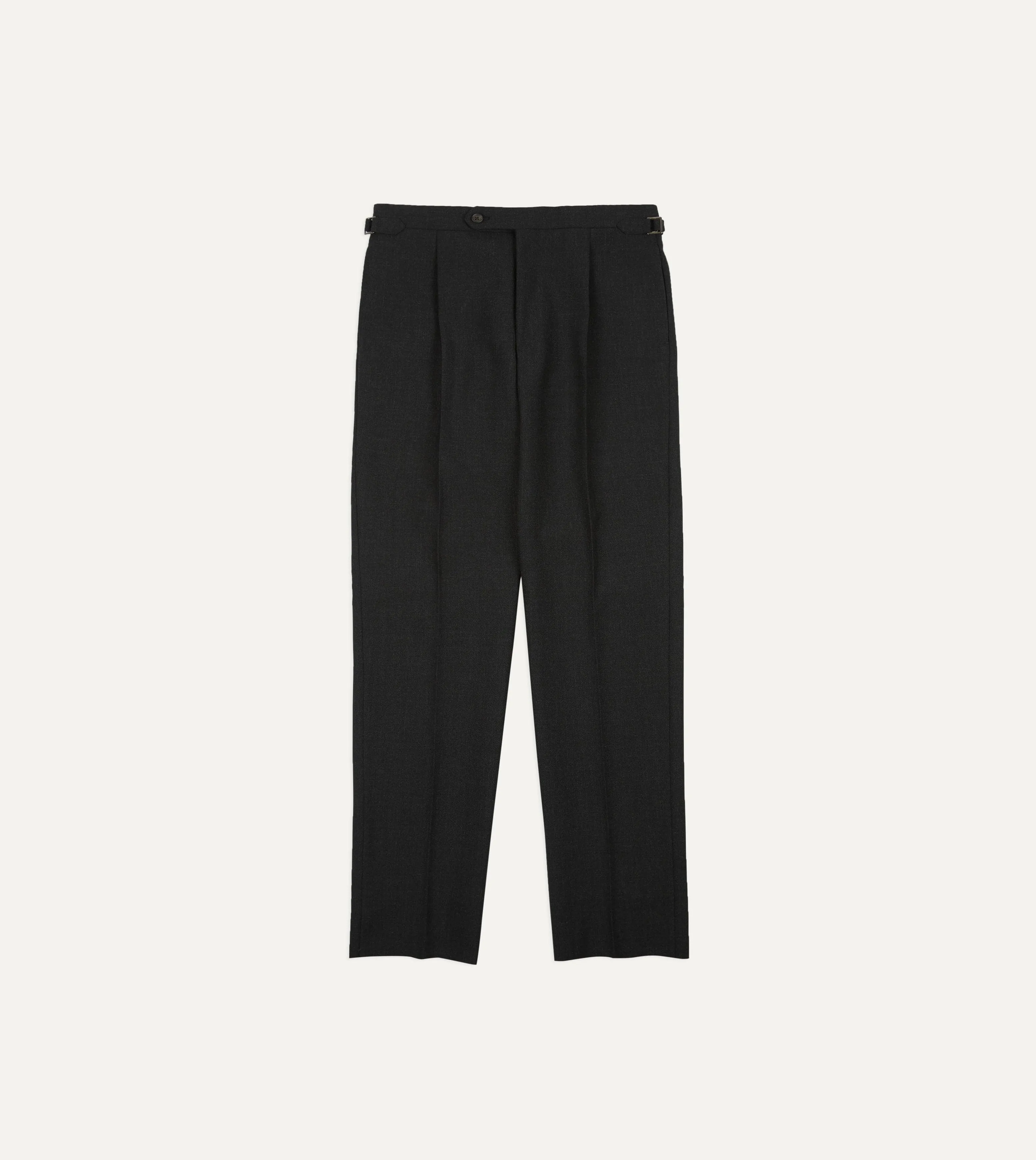 Charcoal Fresco® Wool Single Pleat Trouser sold by Drake's London product image thumbnail 3