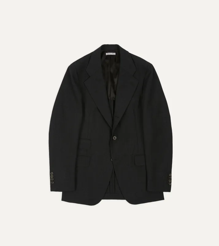 Charcoal Fresco® Wool Tailored Jacket made by Drake's London