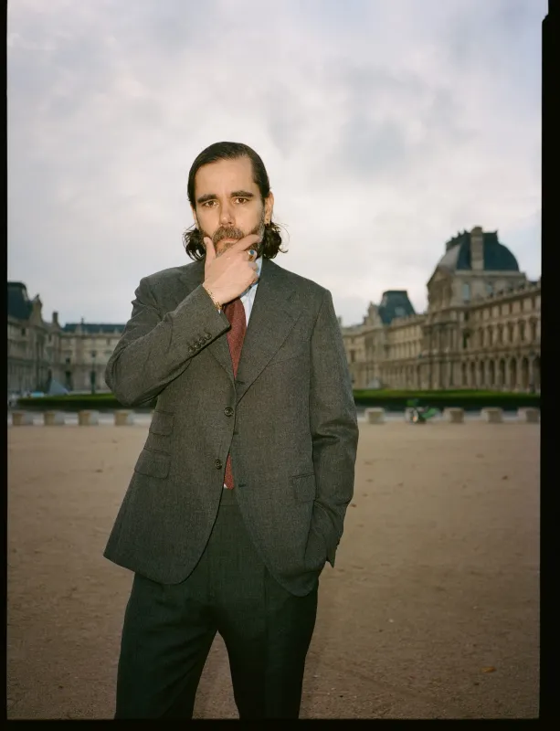 Grey Wool-Cotton Twill Tailored Jacket made by Drake's London