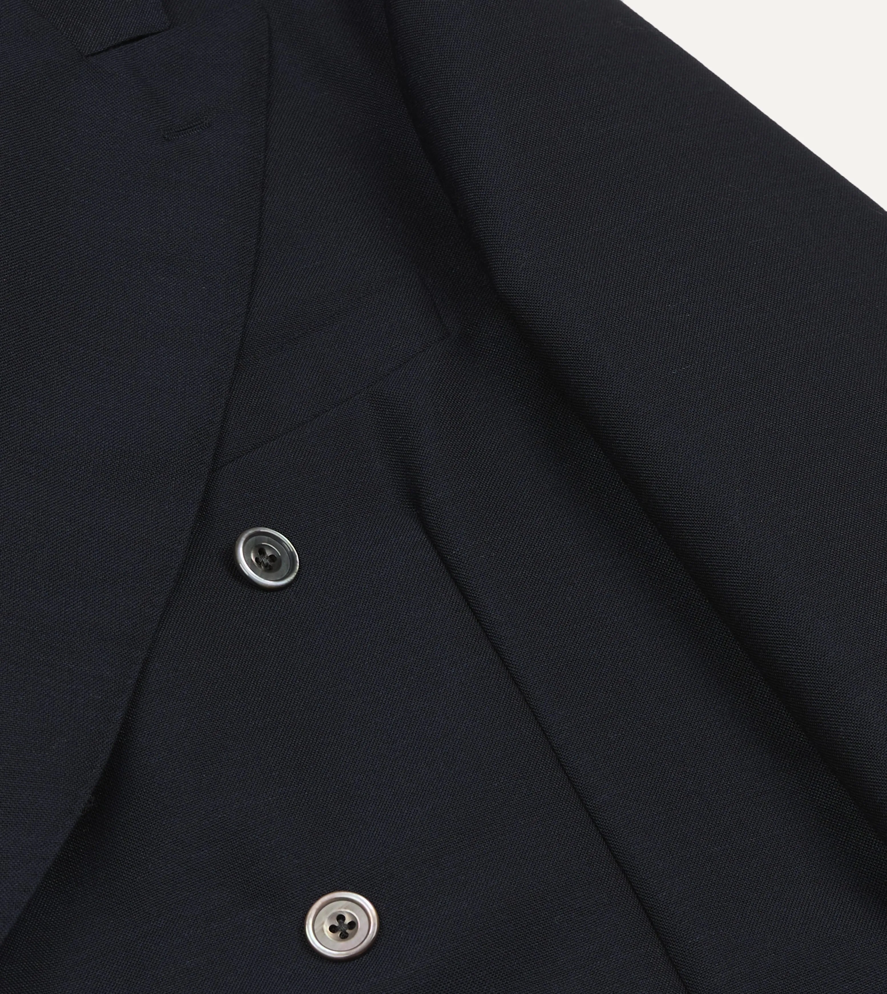Navy Wool-Mohair Double-Breasted Travel Blazer sold by Drake's London product image thumbnail 5