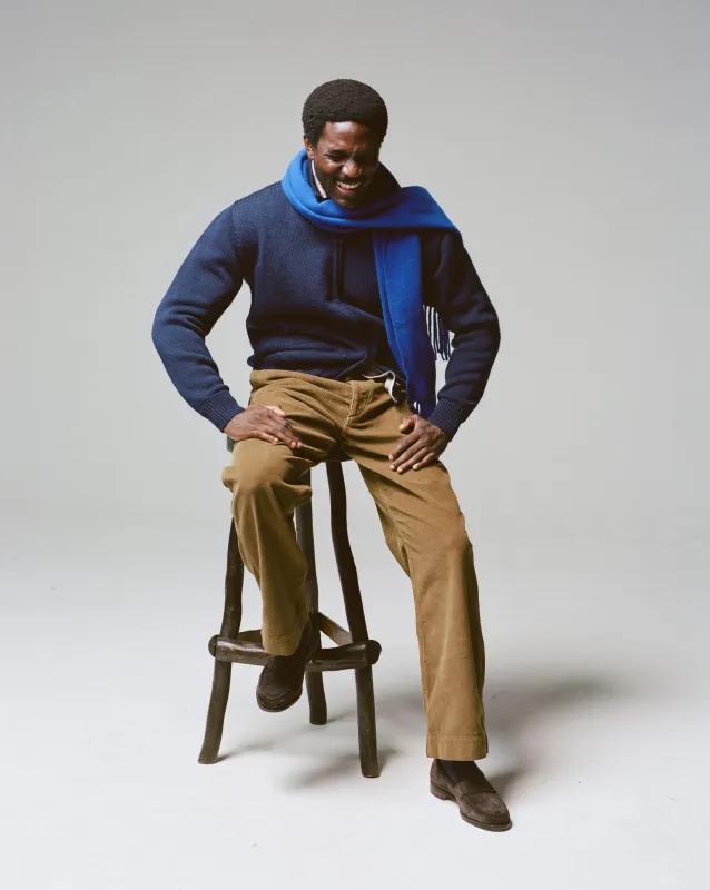 Brown Corduroy Cotton Officer’s Chino made by Drake's London