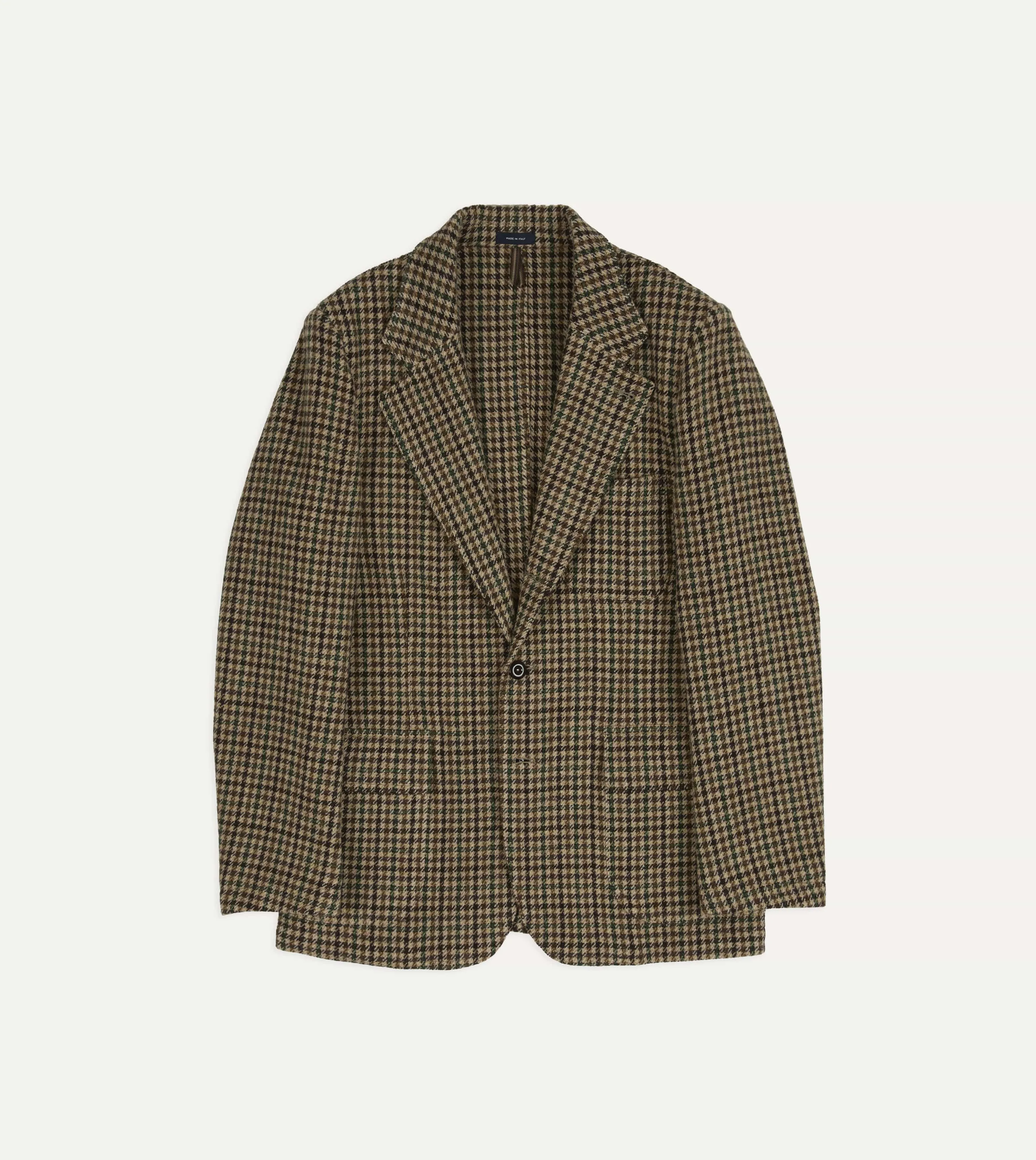 Brown and Green Houndstooth Check Tweed Games Blazer Mk. VII sold by Drake's London product image thumbnail 2
