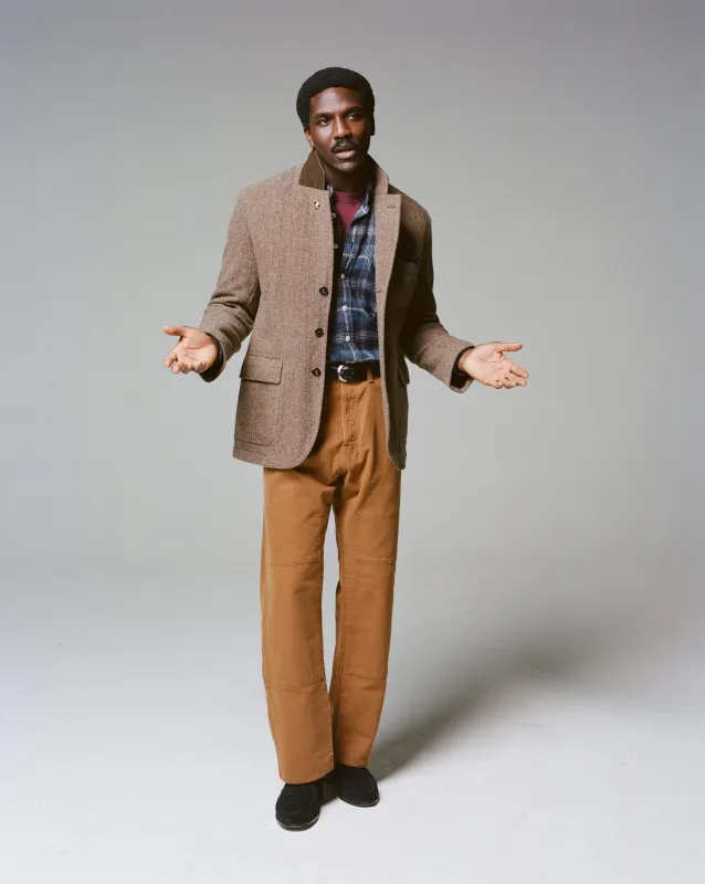 Brown Herringbone Tweed Games Blazer Mk. VII made by Drake's London