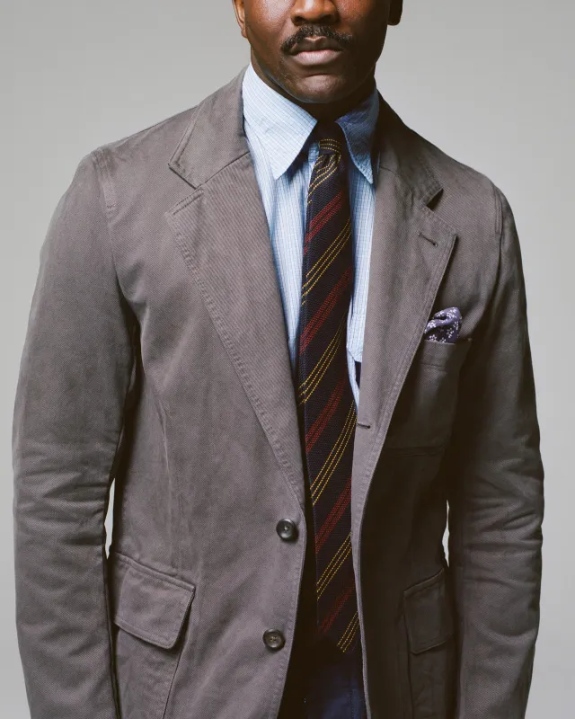 Grey Moleskin Twill Games Blazer Mk. I made by Drake's London