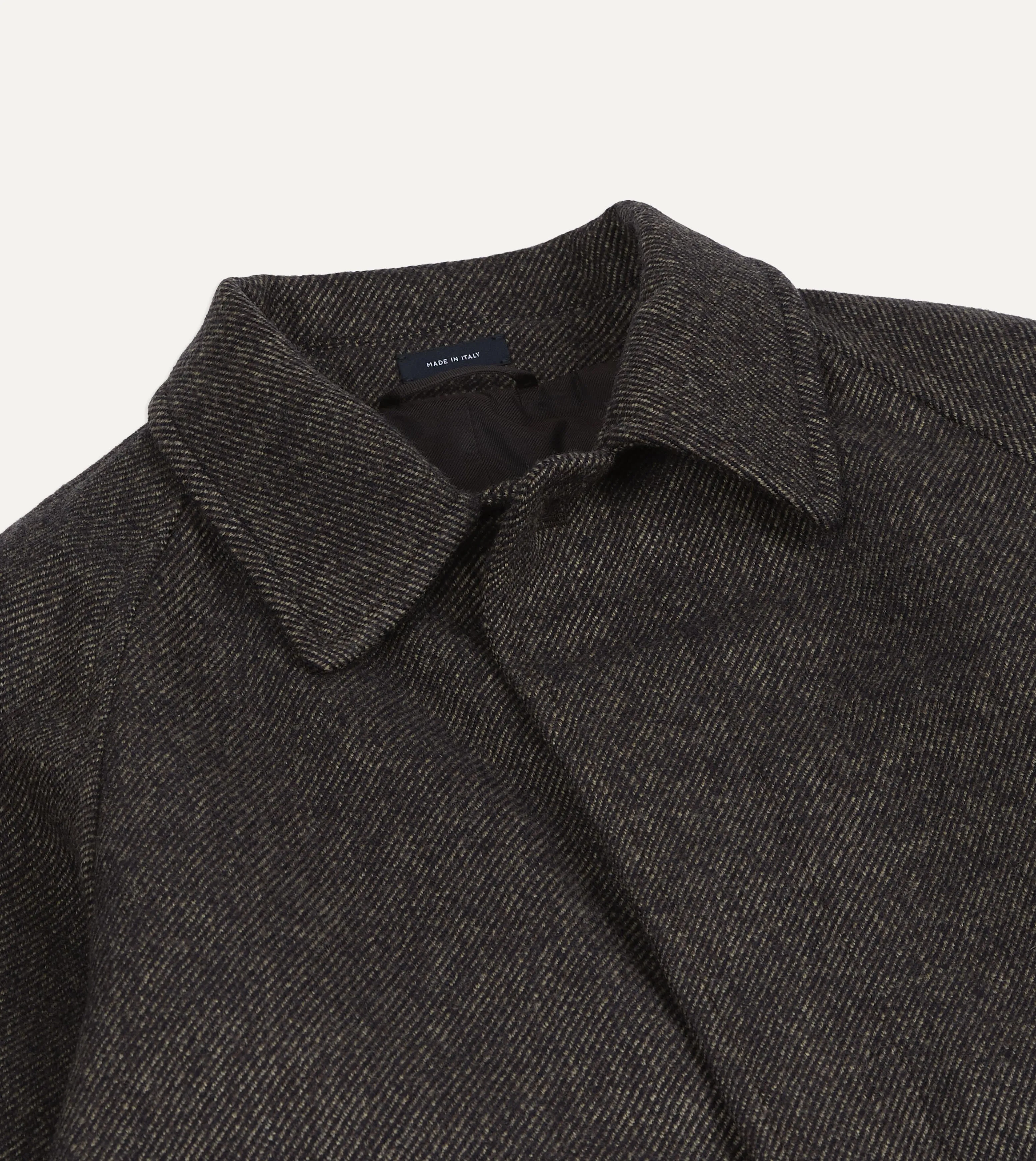 Brown Wool Raglan Overcoat sold by Drake's London product image thumbnail 4