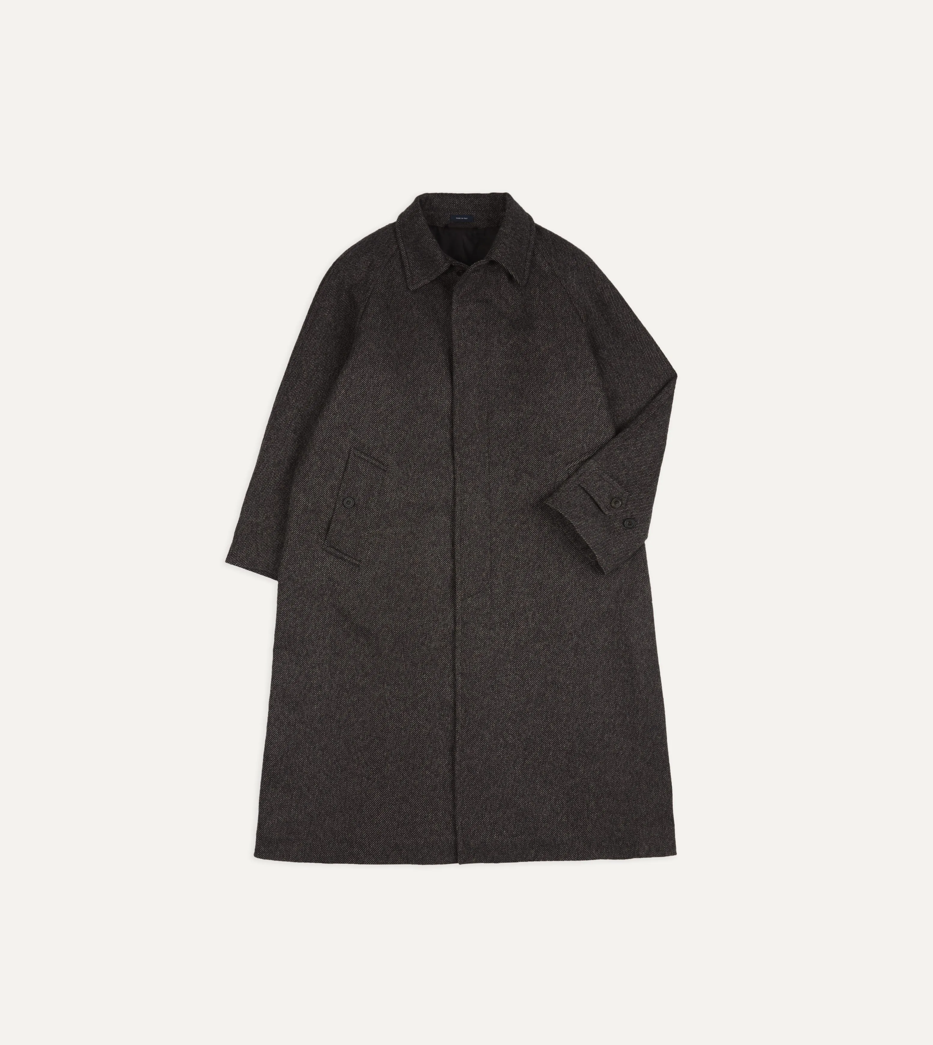 Brown Wool Raglan Overcoat sold by Drake's London product image thumbnail 2