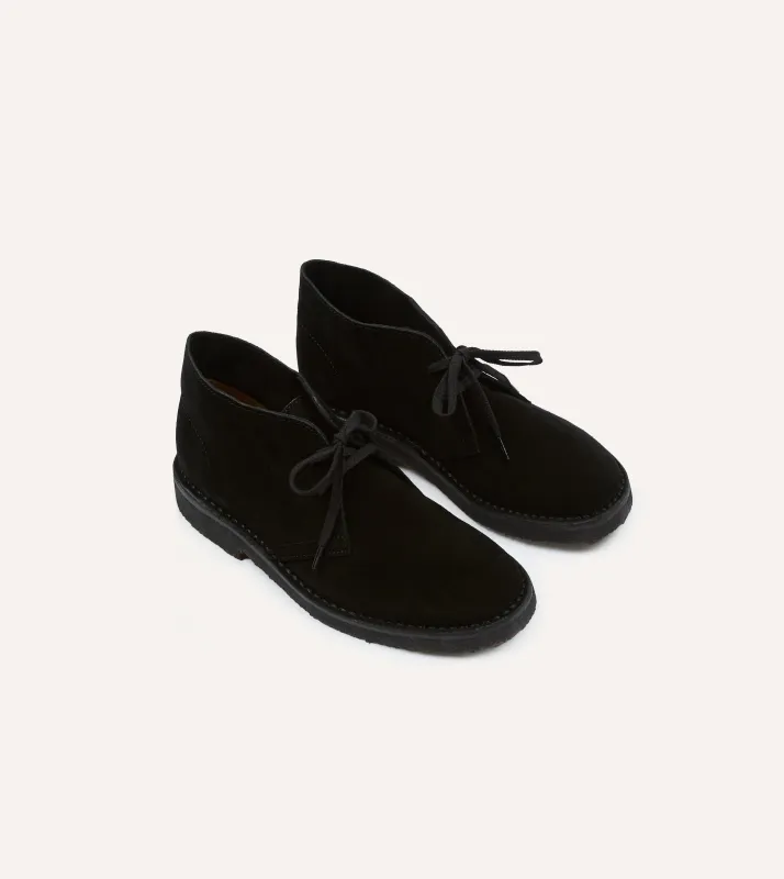 Clifford Desert Boot Black Suede made by Drake's London