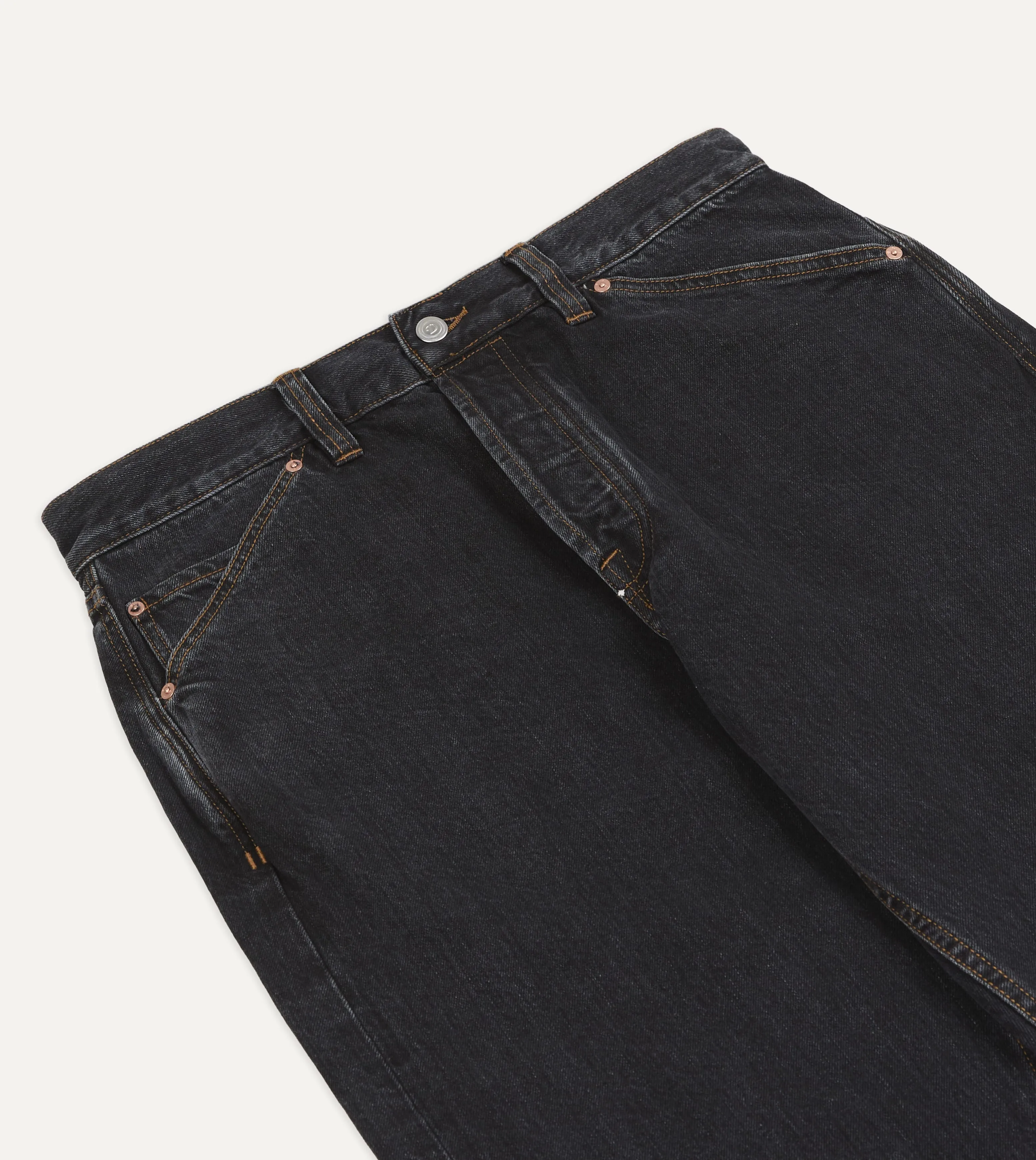 Charcoal 12.3oz Japanese Selvedge Denim Five-Pocket Jeans sold by Drake's London product image thumbnail 4