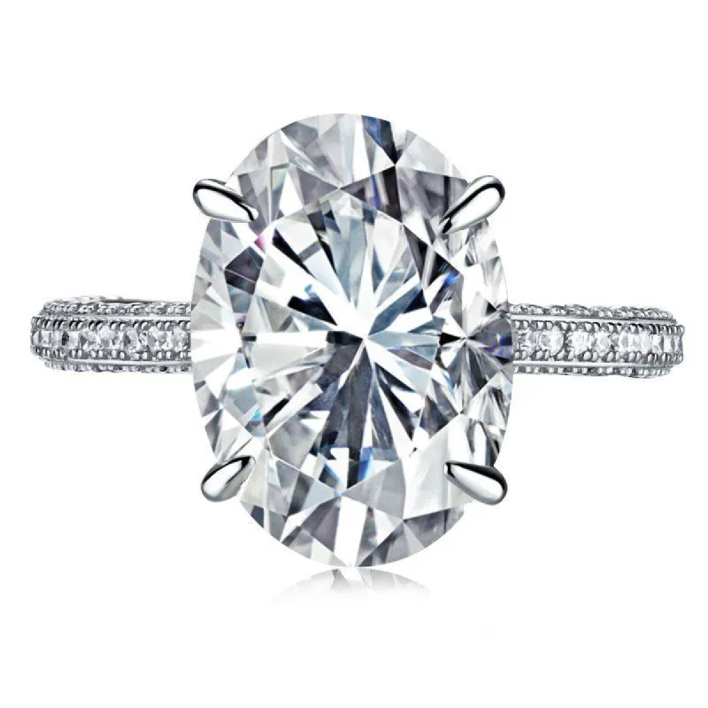 Sterling Silver Oval Solitare Ring sold by Luxe Emporium