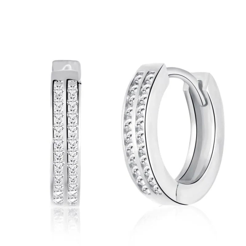 Sterling Silver Huggie Hoop Earrings sold by Luxe Emporium
