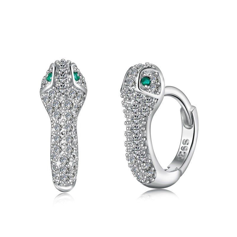 Sterling Silver Serpant Huggie Earrings sold by Luxe Emporium