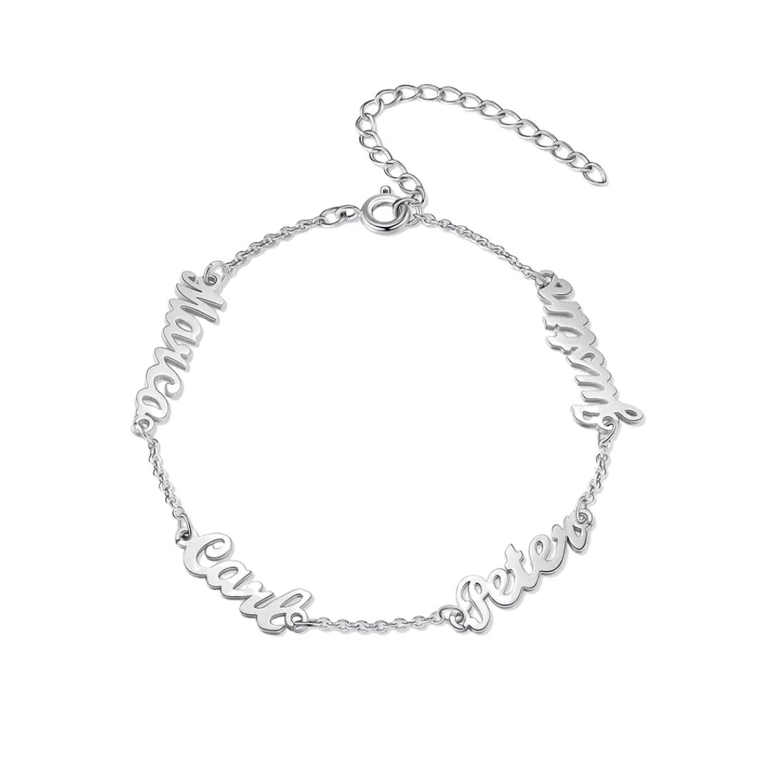 Sterling Silver 2-5 Name Personalised Bracelet sold by Luxe Emporium