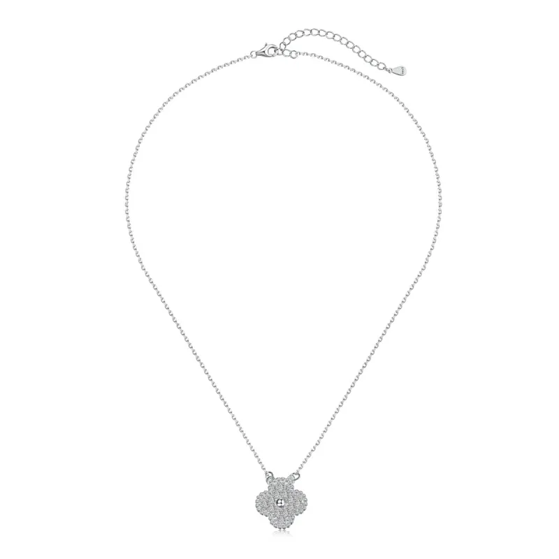 Sterling Silver Evalina Pavé Necklace sold by Luxe Emporium