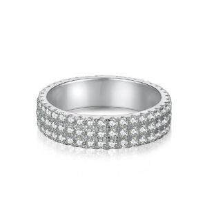 Sterling Silver Pavé Ring sold by Luxe Emporium