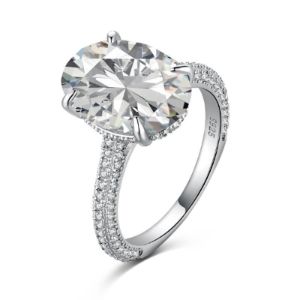 Sterling Silver Oval Solitare Ring sold by Luxe Emporium