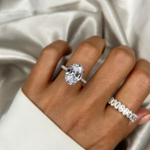 Sterling Silver Oval Solitare Ring sold by Luxe Emporium